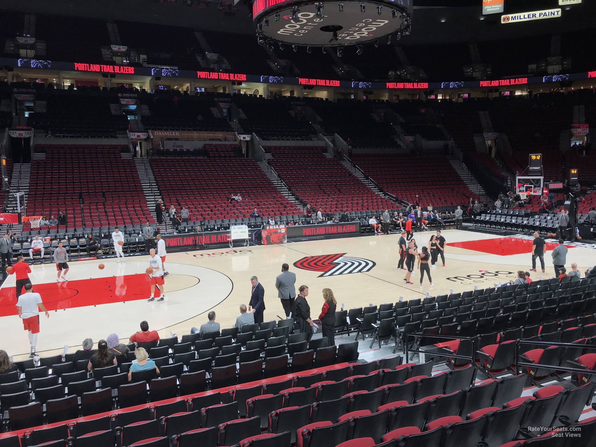 section 113, row j seat view  for basketball - moda center