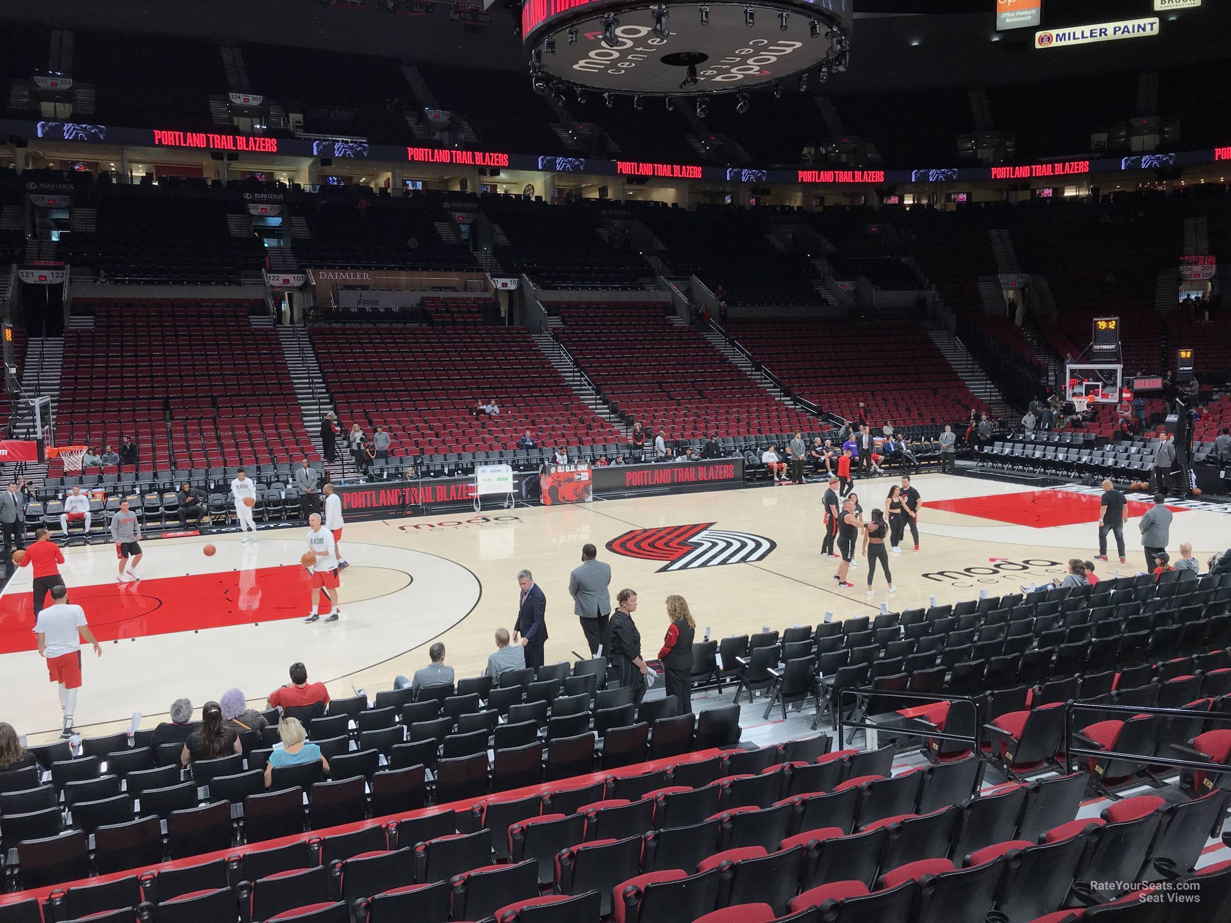 section 113, row j seat view  for basketball - moda center (rose garden)