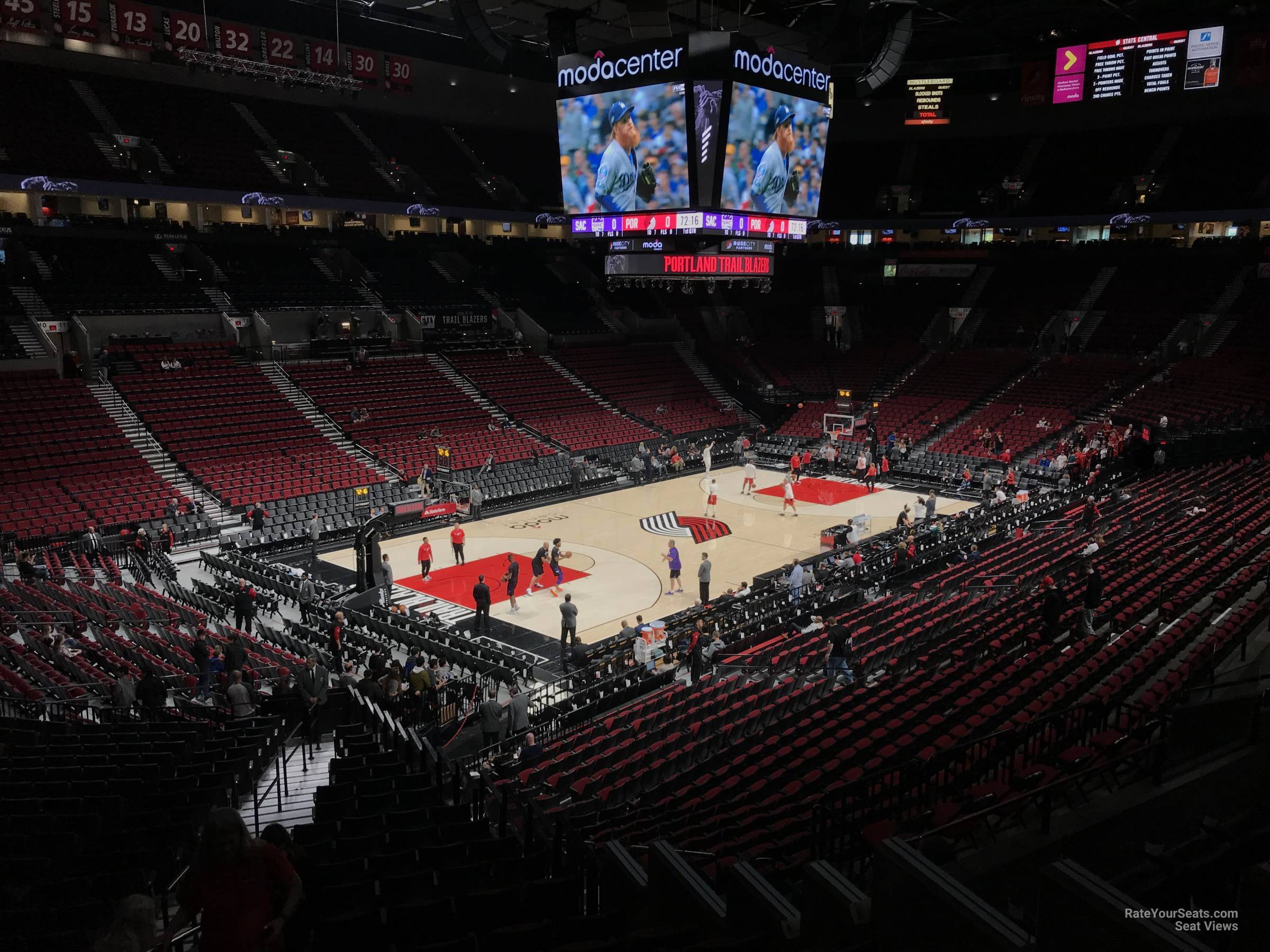 section 205, row k seat view  for basketball - moda center (rose garden)