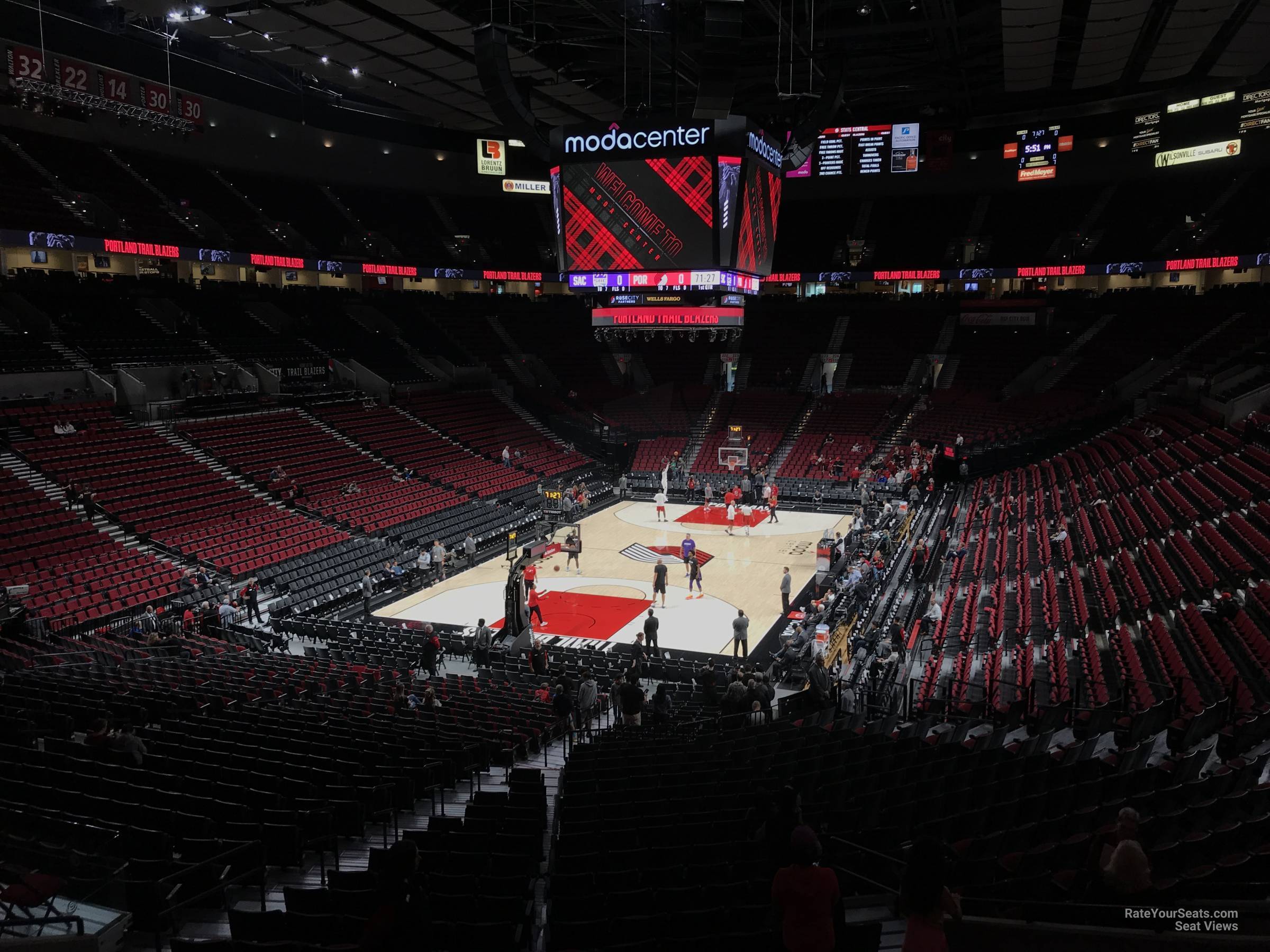 section 207, row k seat view  for basketball - moda center (rose garden)