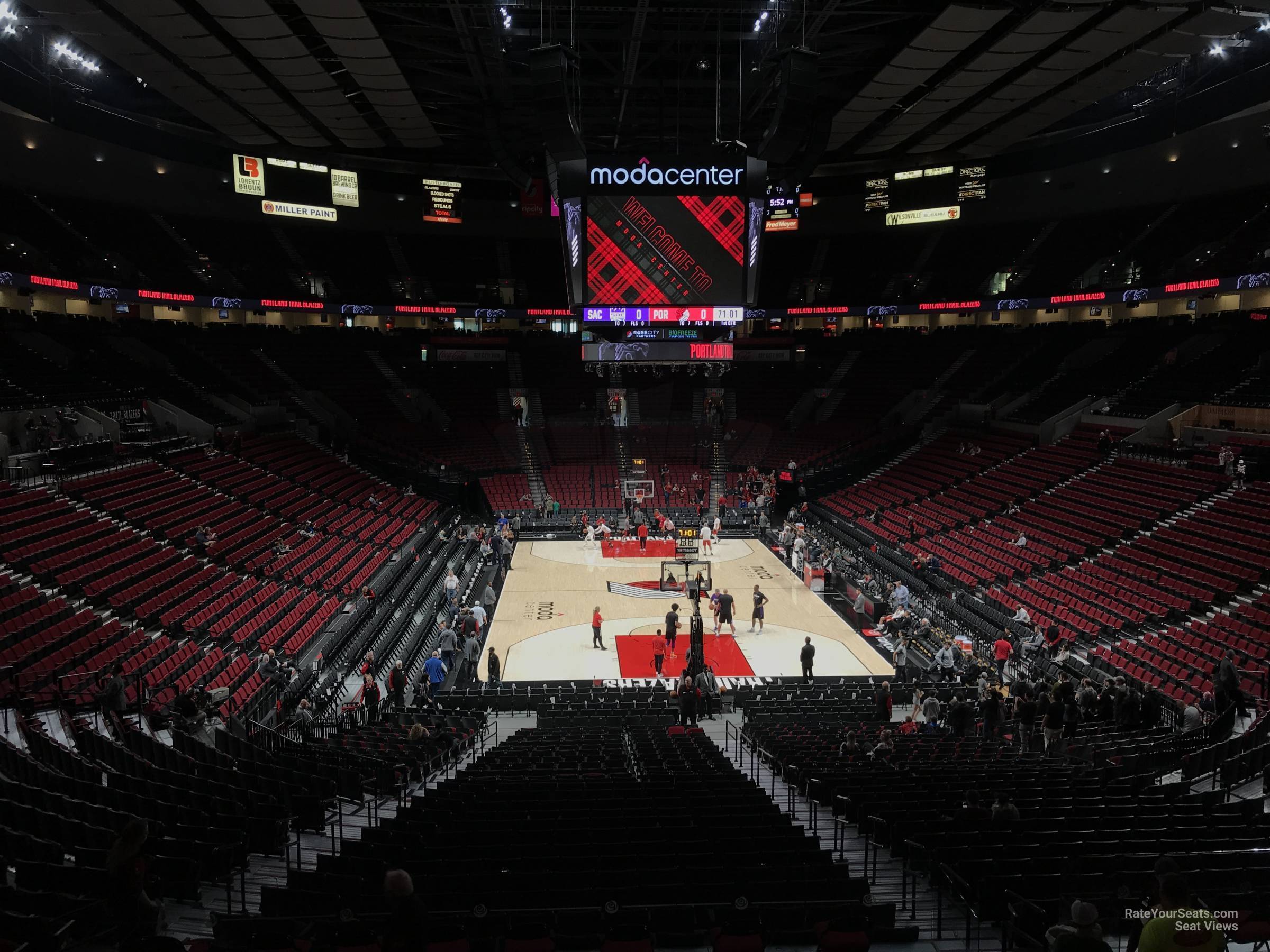 section 209, row k seat view  for basketball - moda center