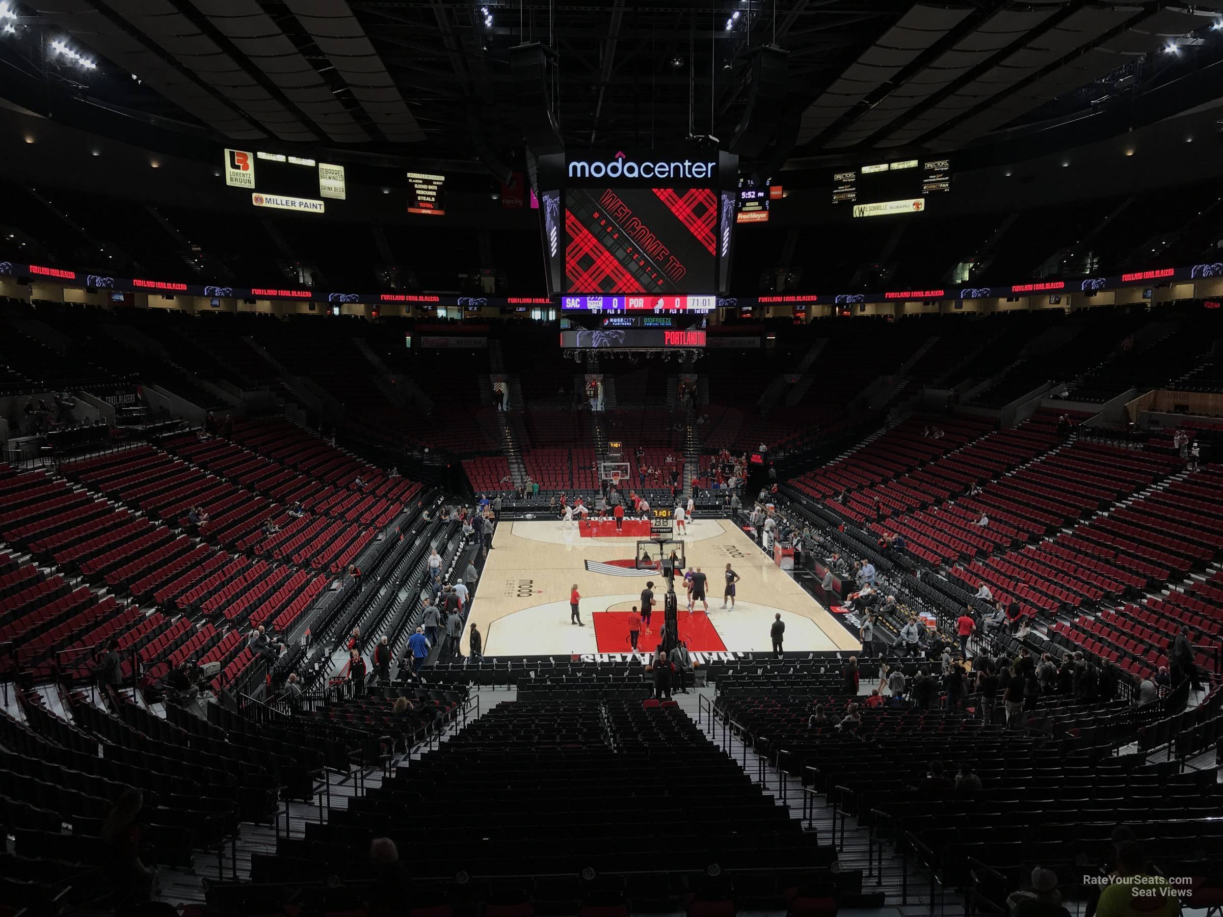 section 209, row k seat view  for basketball - moda center (rose garden)