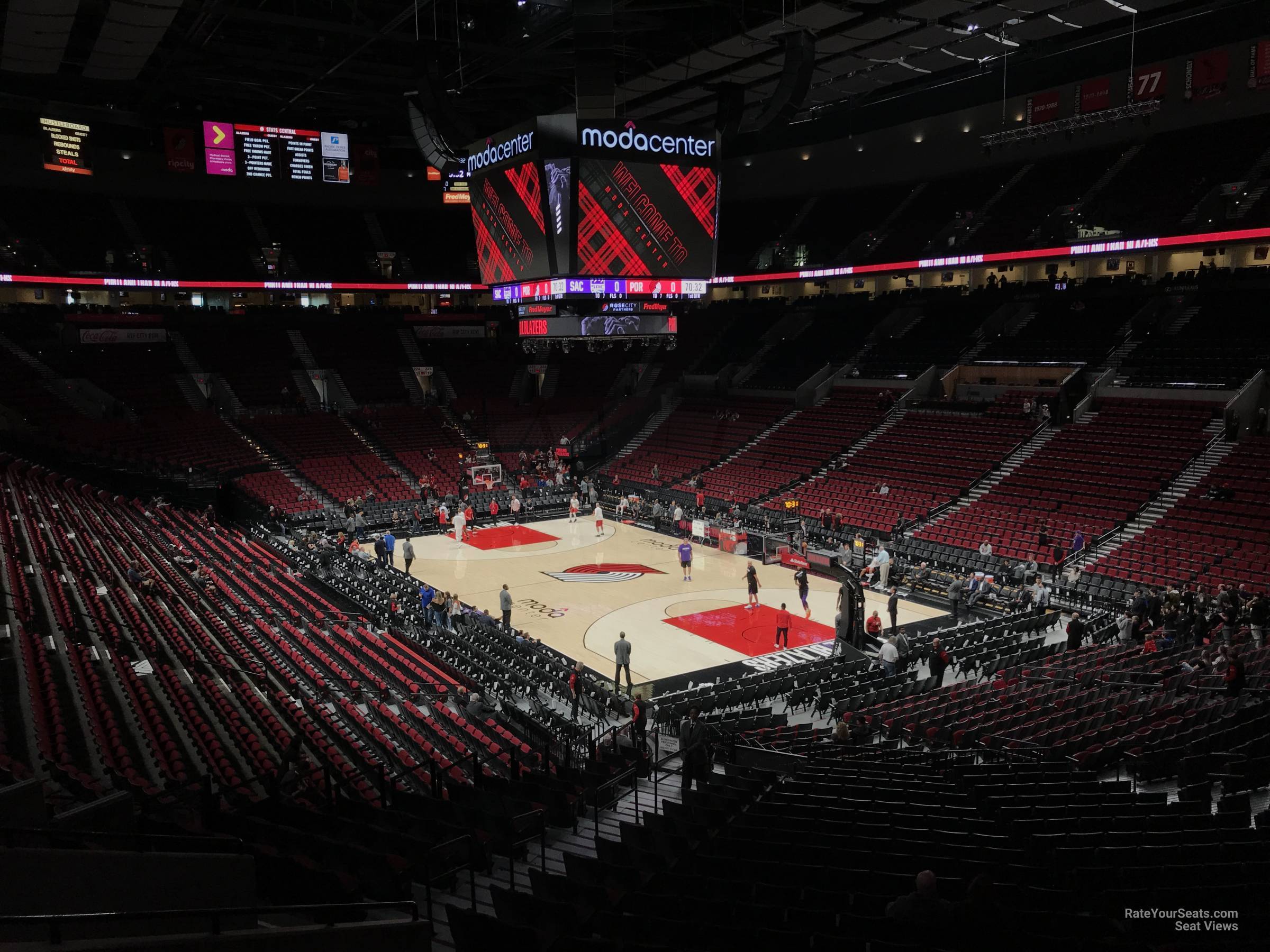 section 211, row k seat view  for basketball - moda center