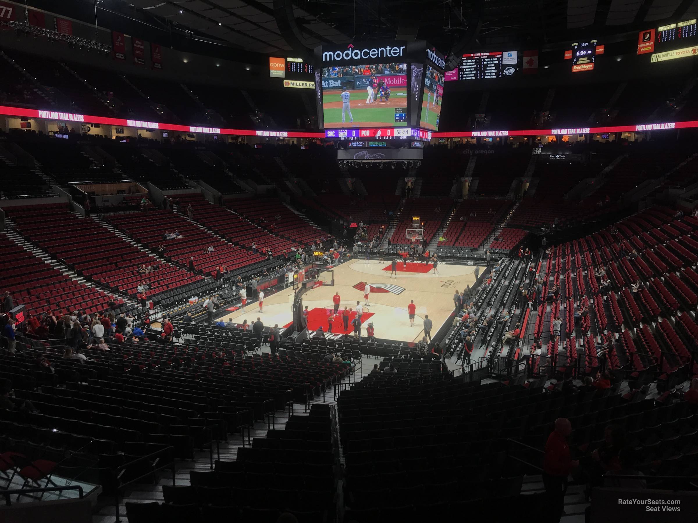 section 222, row k seat view  for basketball - moda center