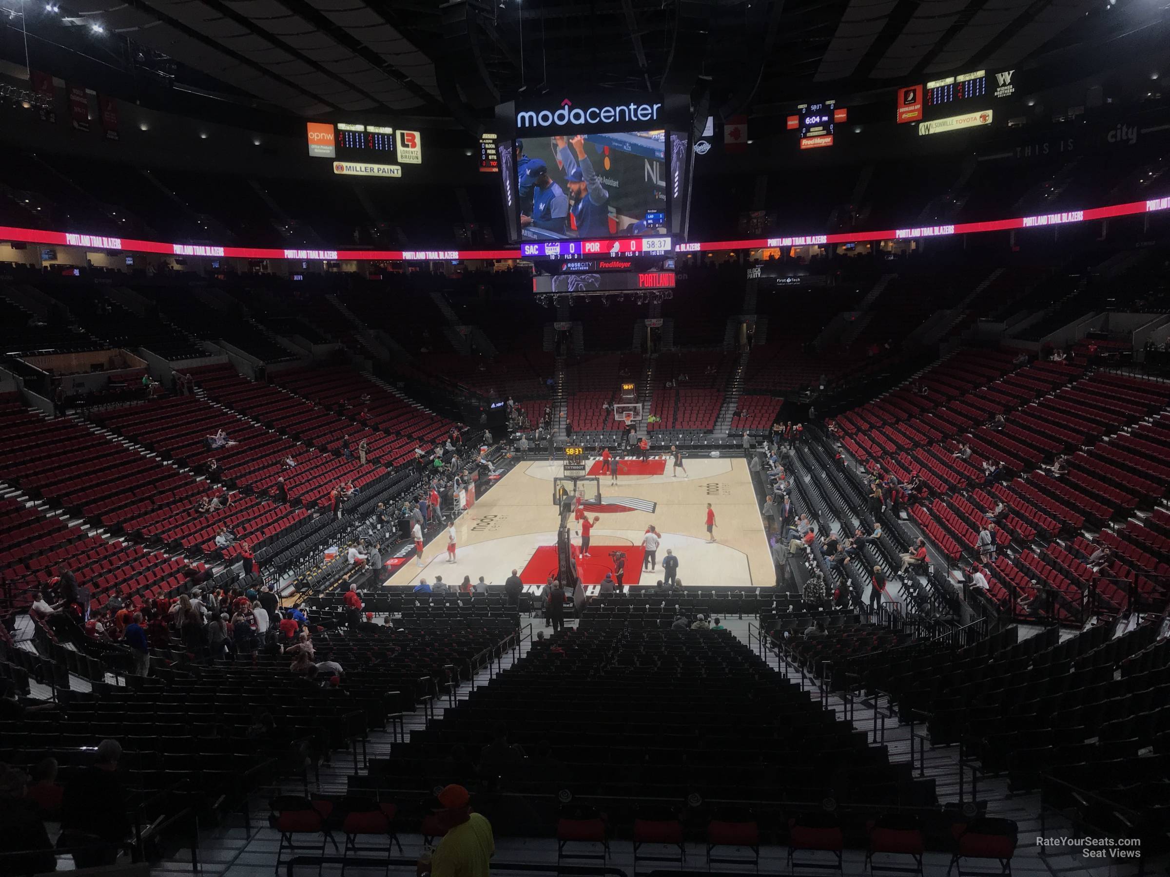 section 223, row k seat view  for basketball - moda center