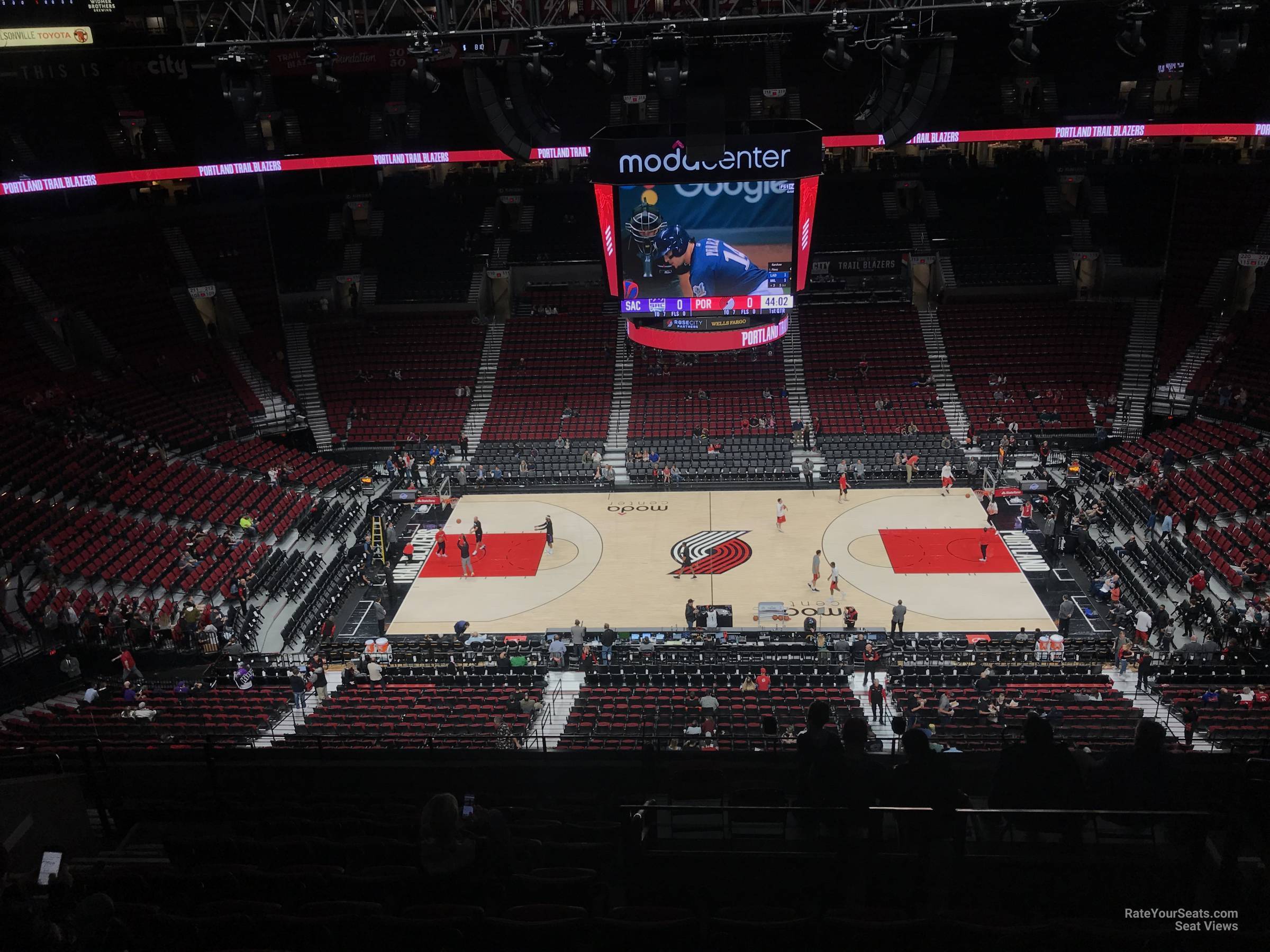 section 301, row l seat view  for basketball - moda center (rose garden)