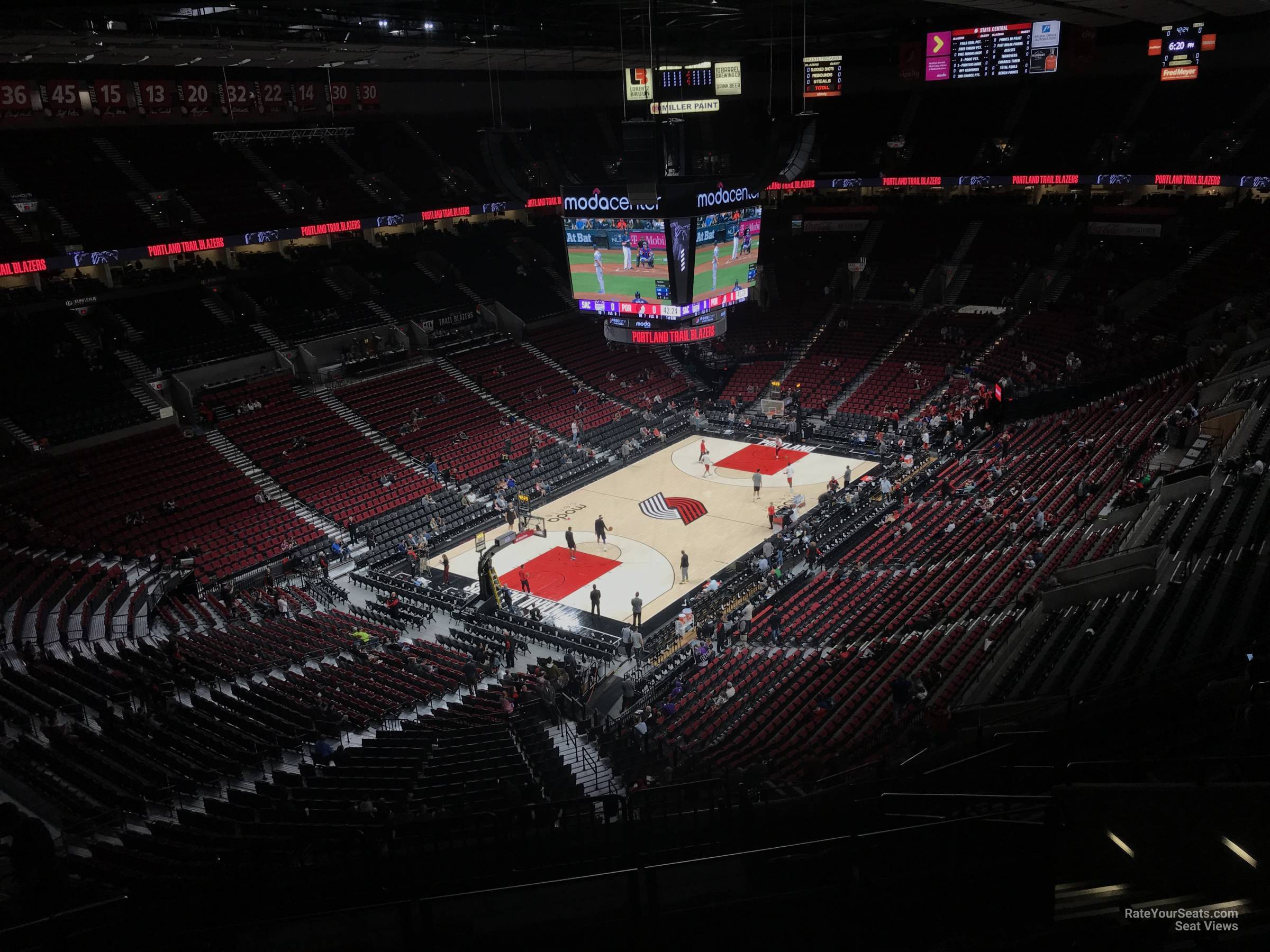 section 306, row l seat view  for basketball - moda center (rose garden)