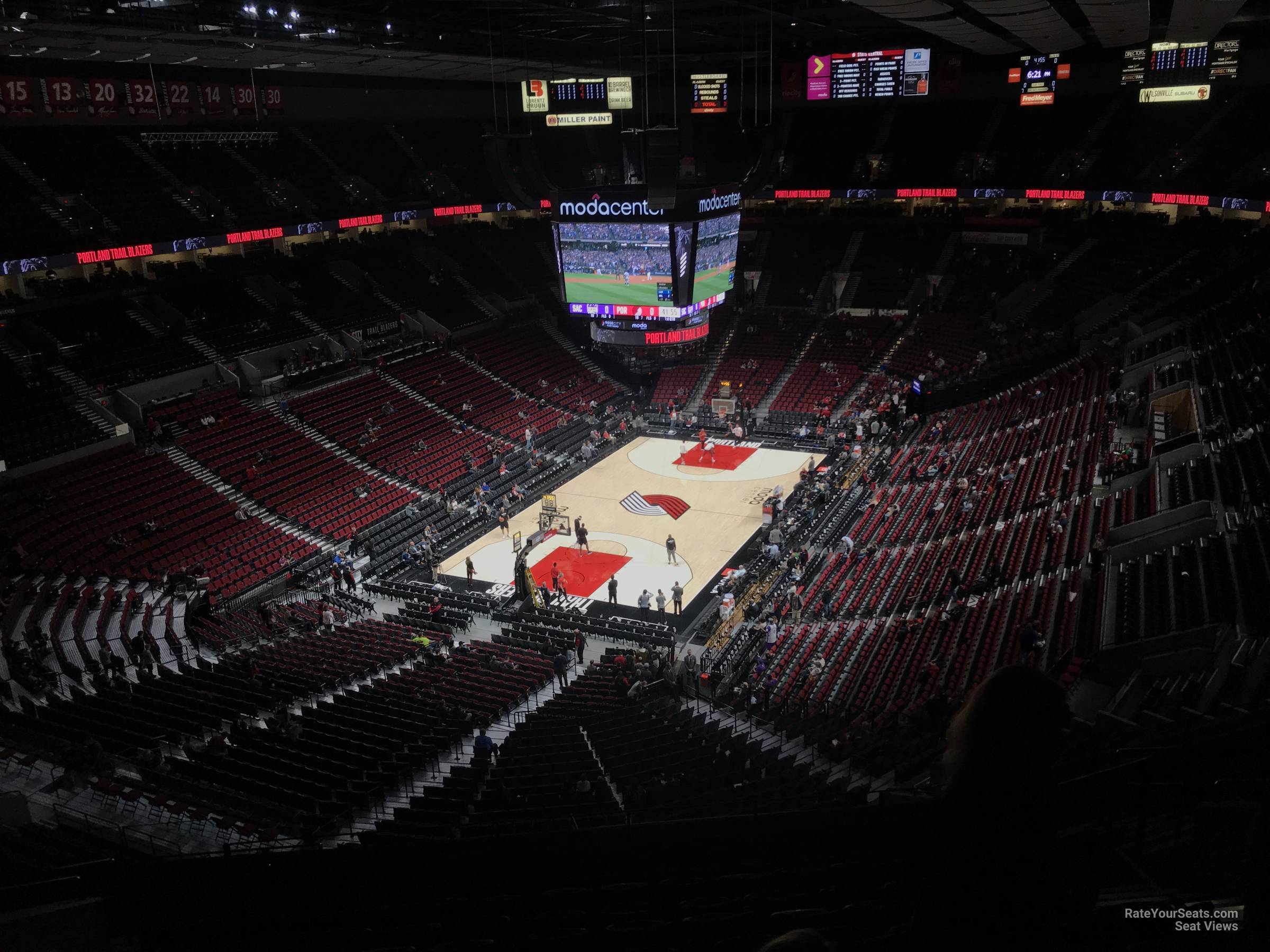 section 307, row l seat view  for basketball - moda center (rose garden)