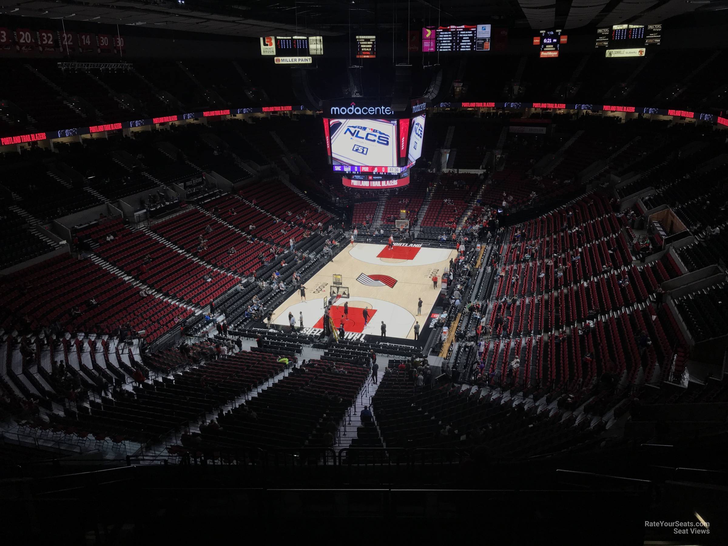 section 308, row l seat view  for basketball - moda center (rose garden)