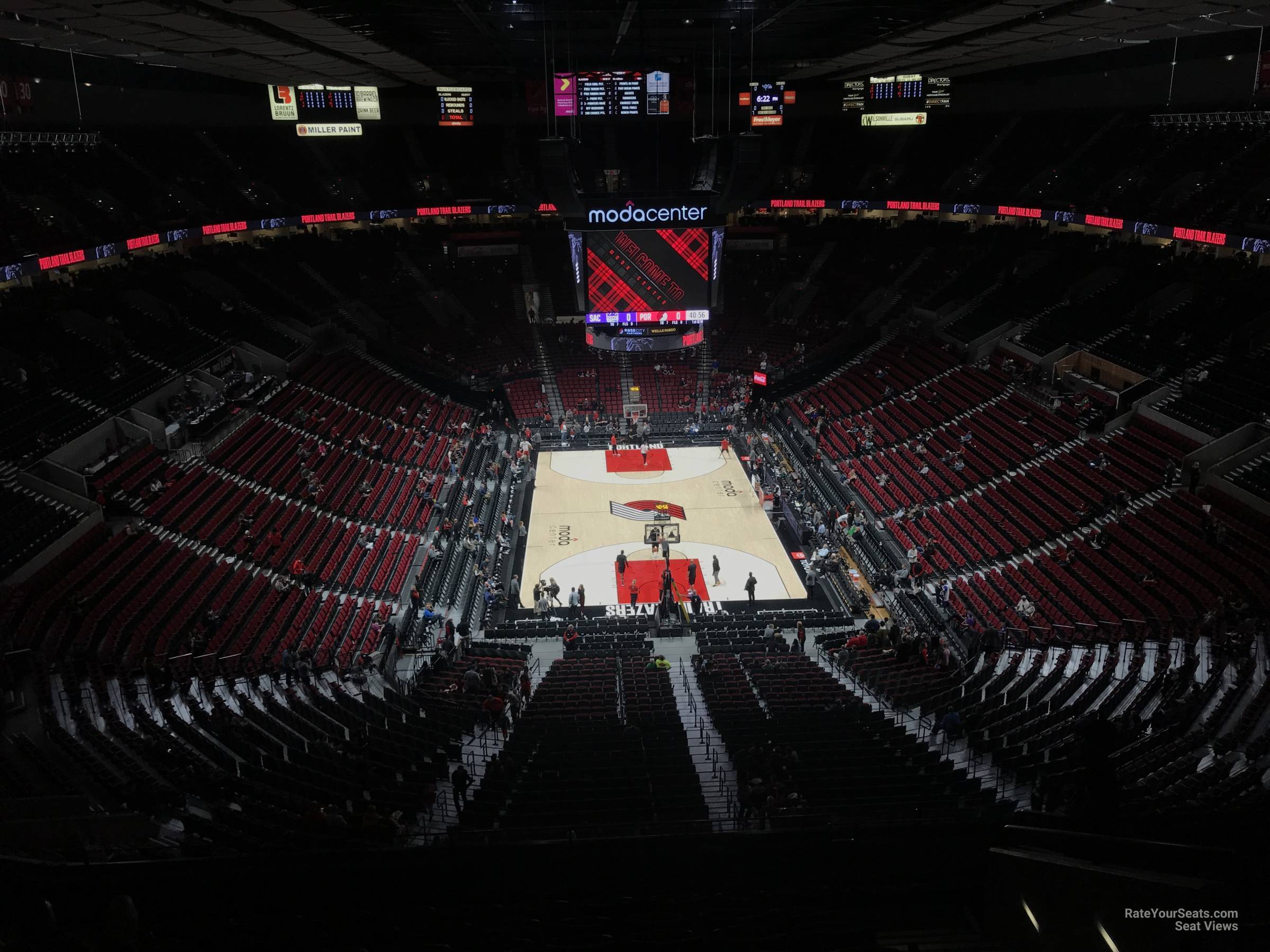 section 310, row l seat view  for basketball - moda center (rose garden)