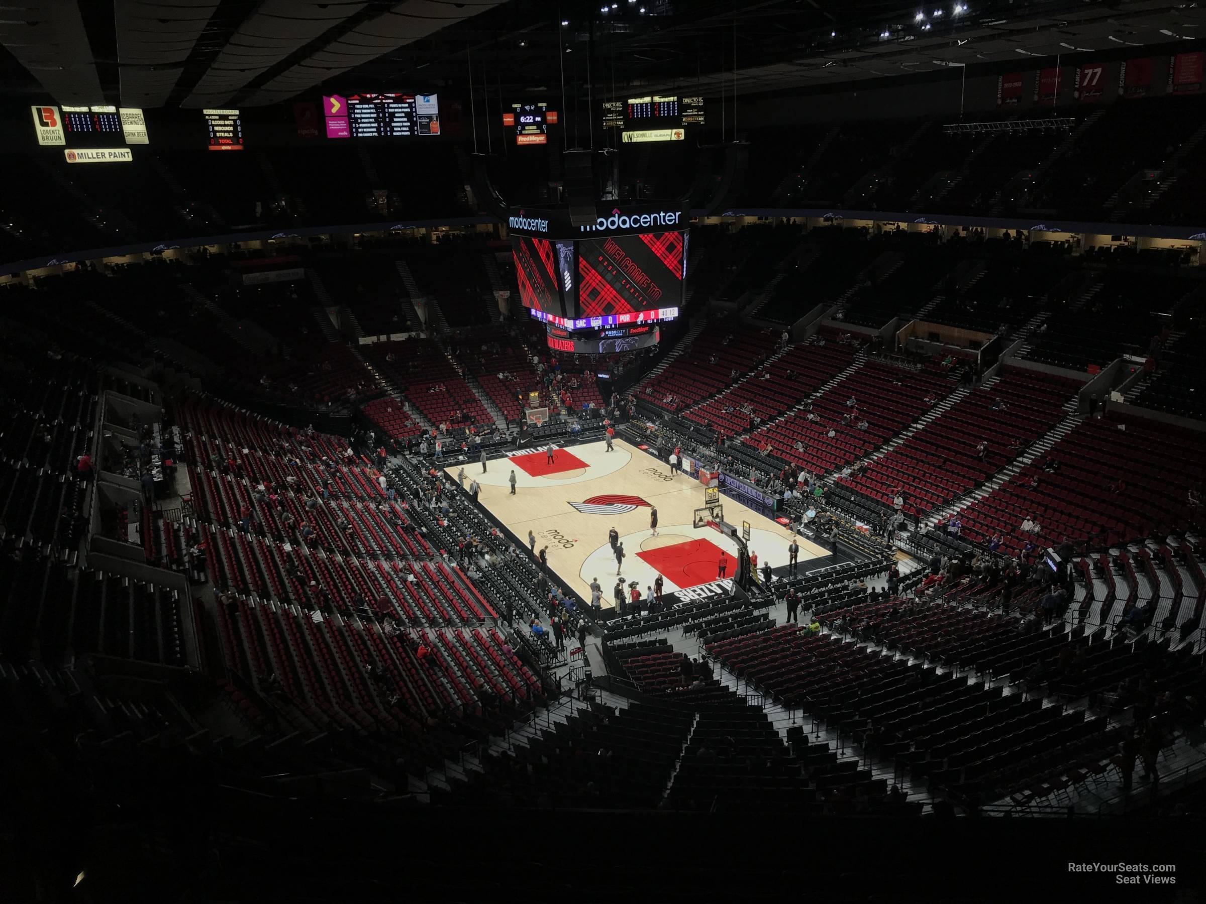 section 312, row l seat view  for basketball - moda center (rose garden)