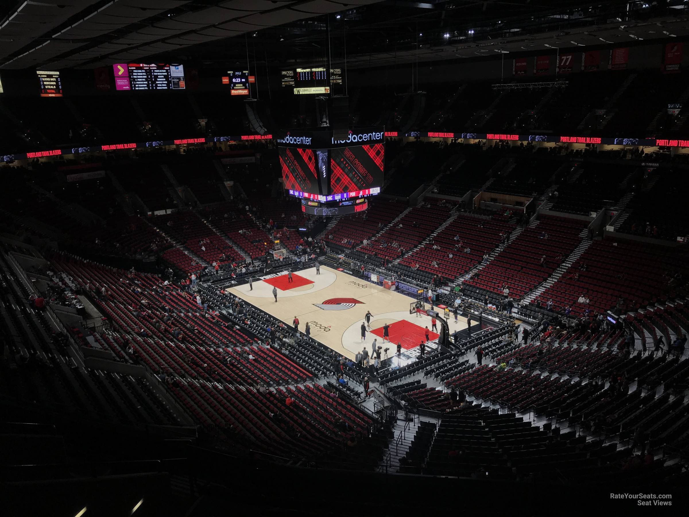 section 313, row l seat view  for basketball - moda center (rose garden)