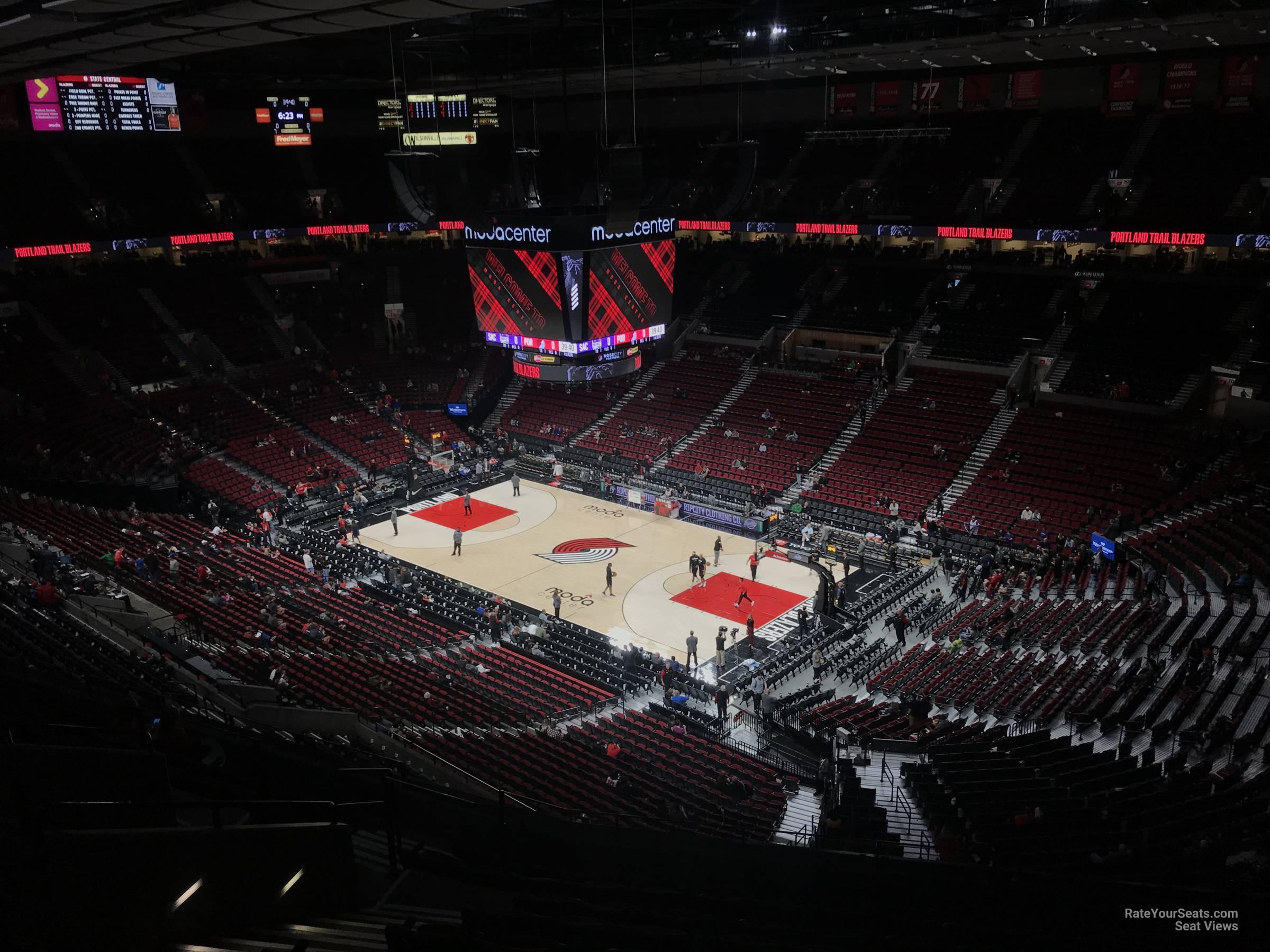 section 314, row l seat view  for basketball - moda center (rose garden)