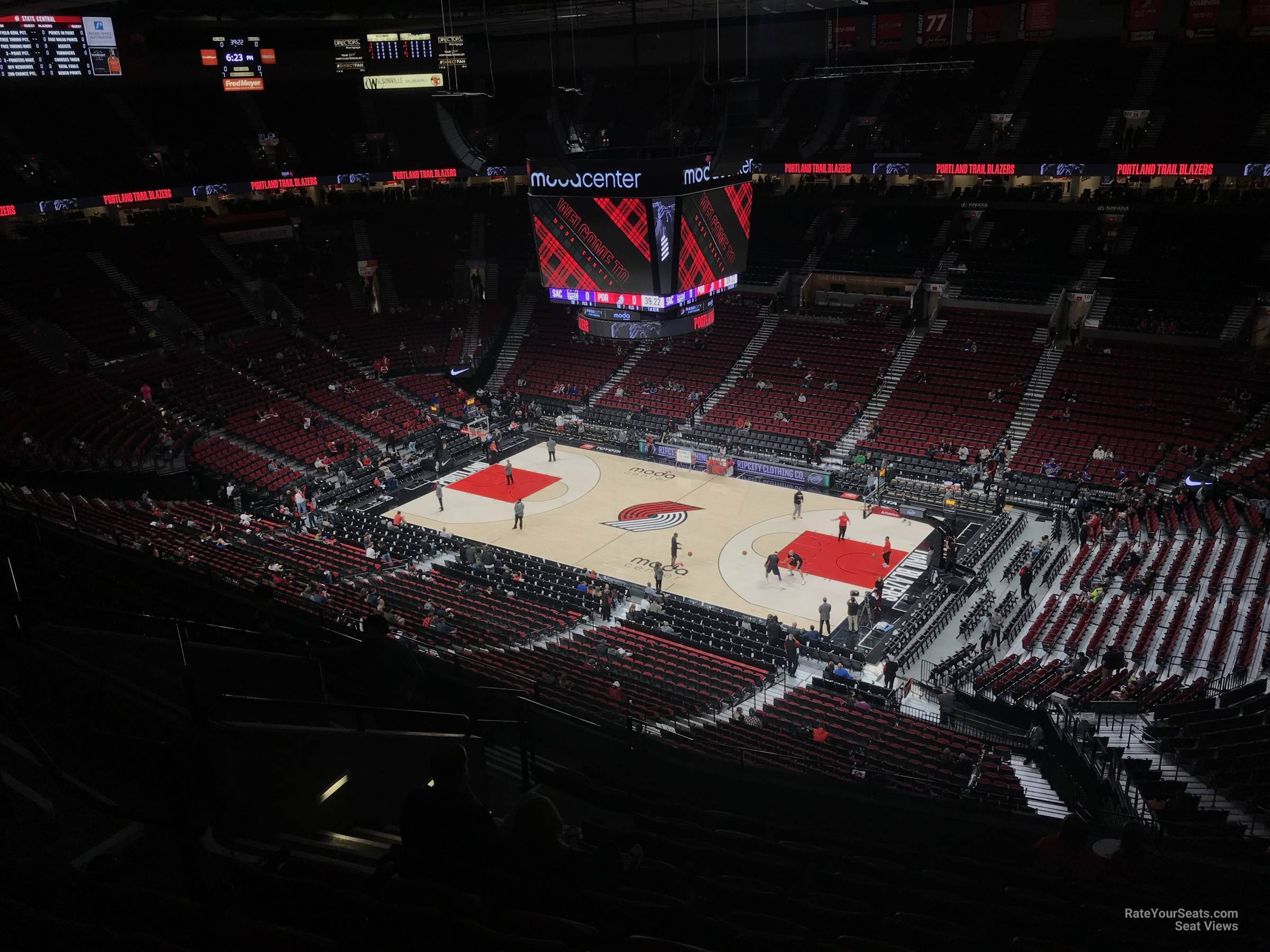 section 315, row l seat view  for basketball - moda center