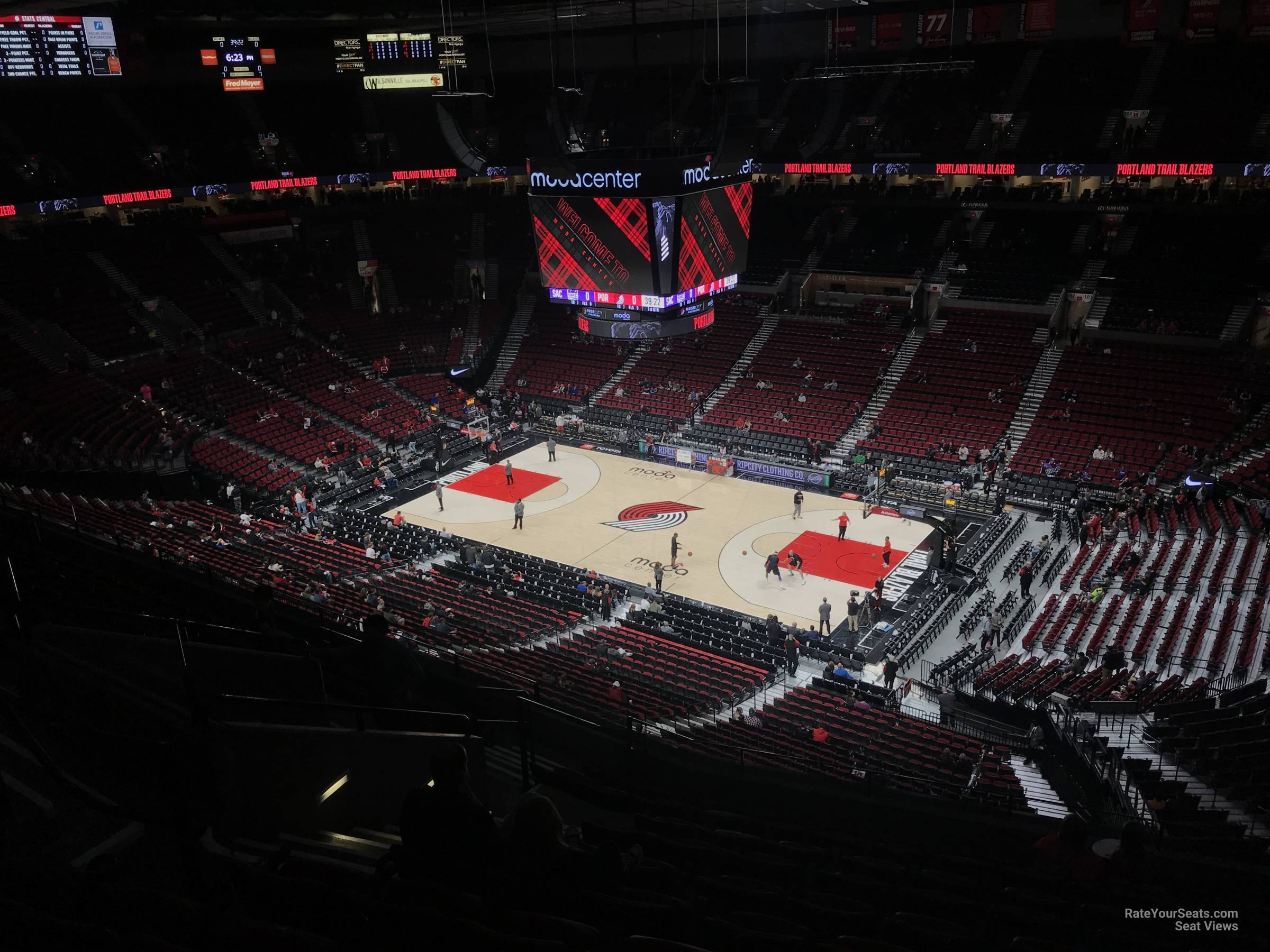 section 315, row l seat view  for basketball - moda center (rose garden)