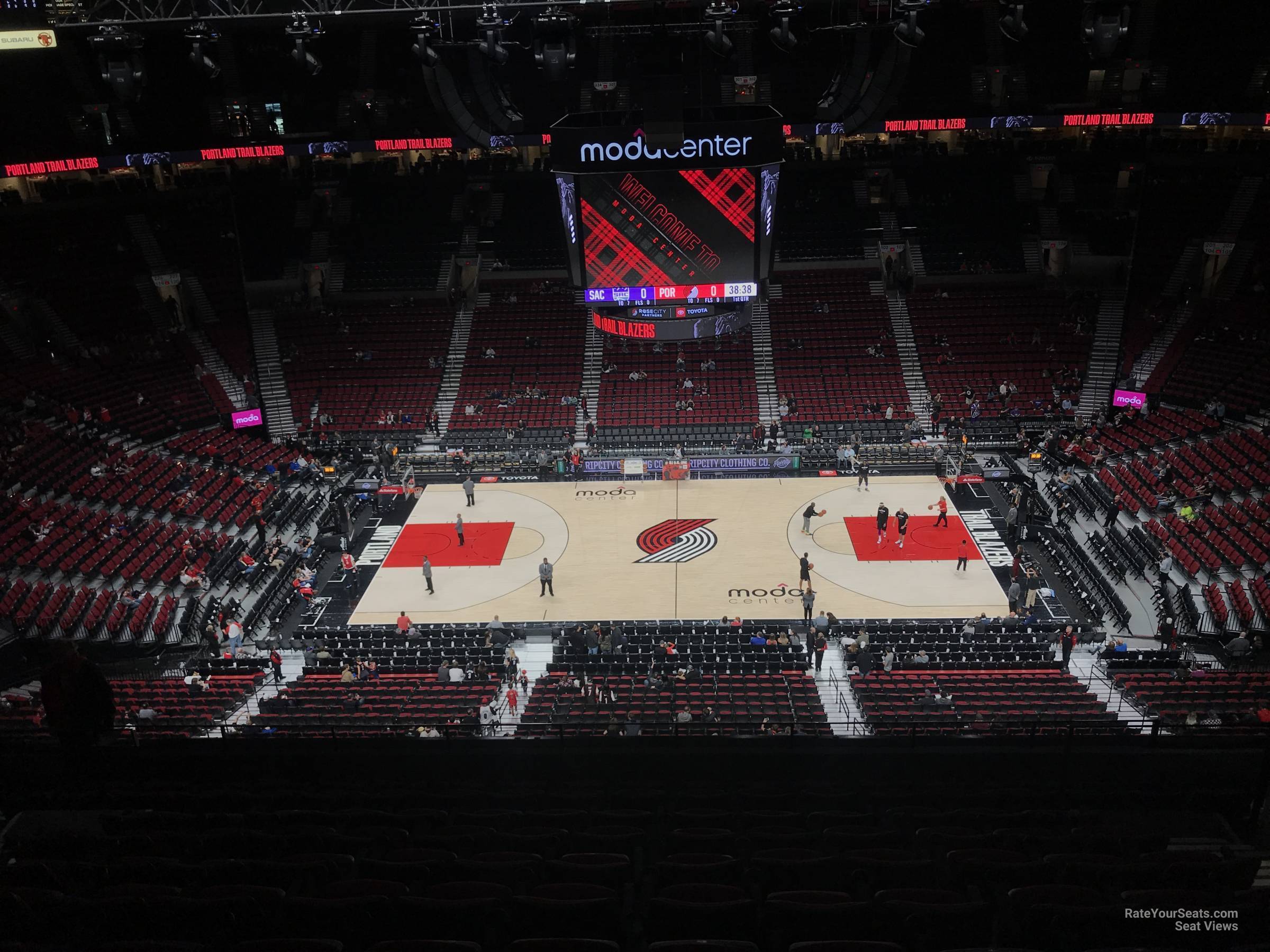 section 318, row l seat view  for basketball - moda center