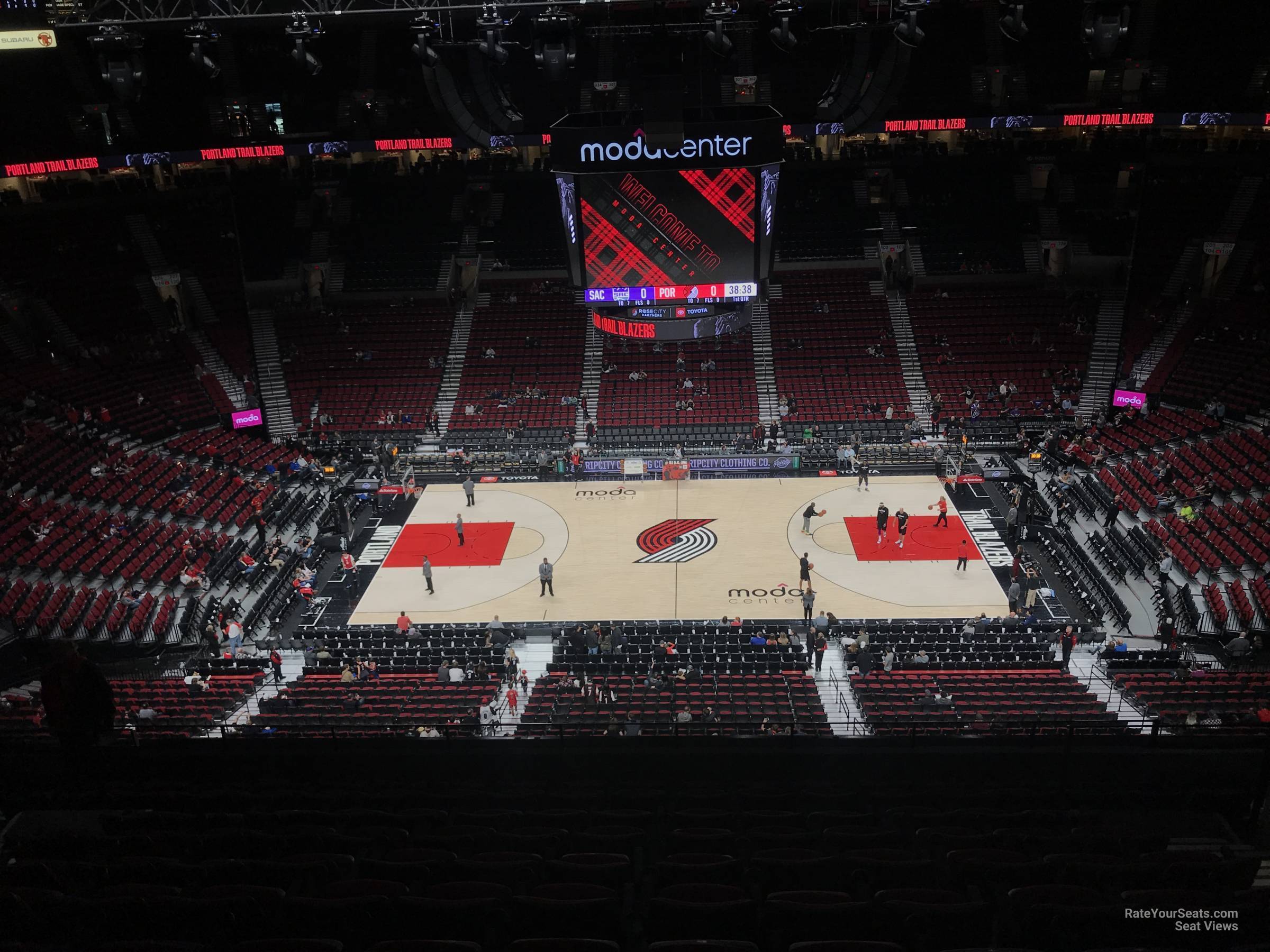 section 318, row l seat view  for basketball - moda center (rose garden)