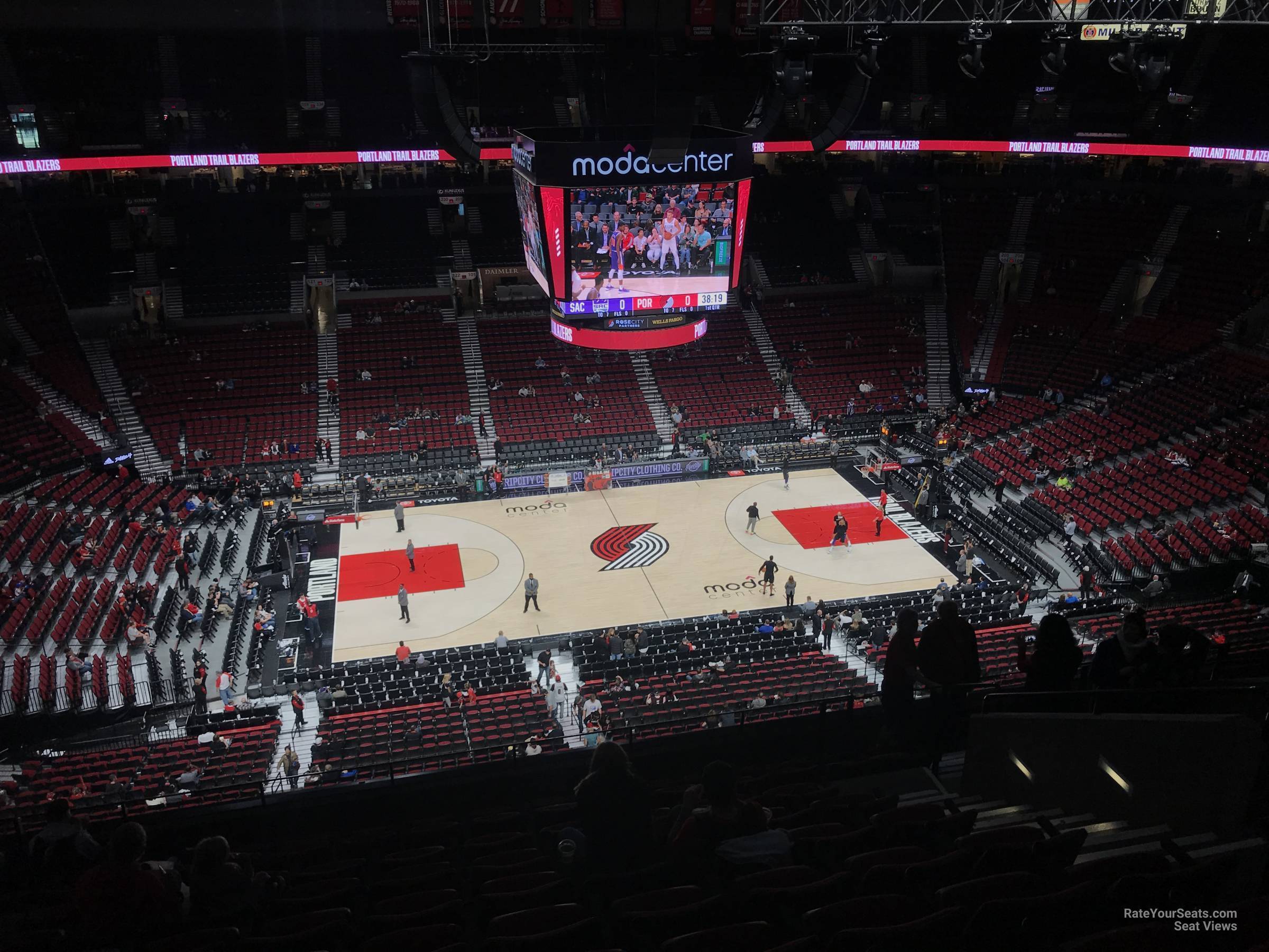 section 319, row l seat view  for basketball - moda center