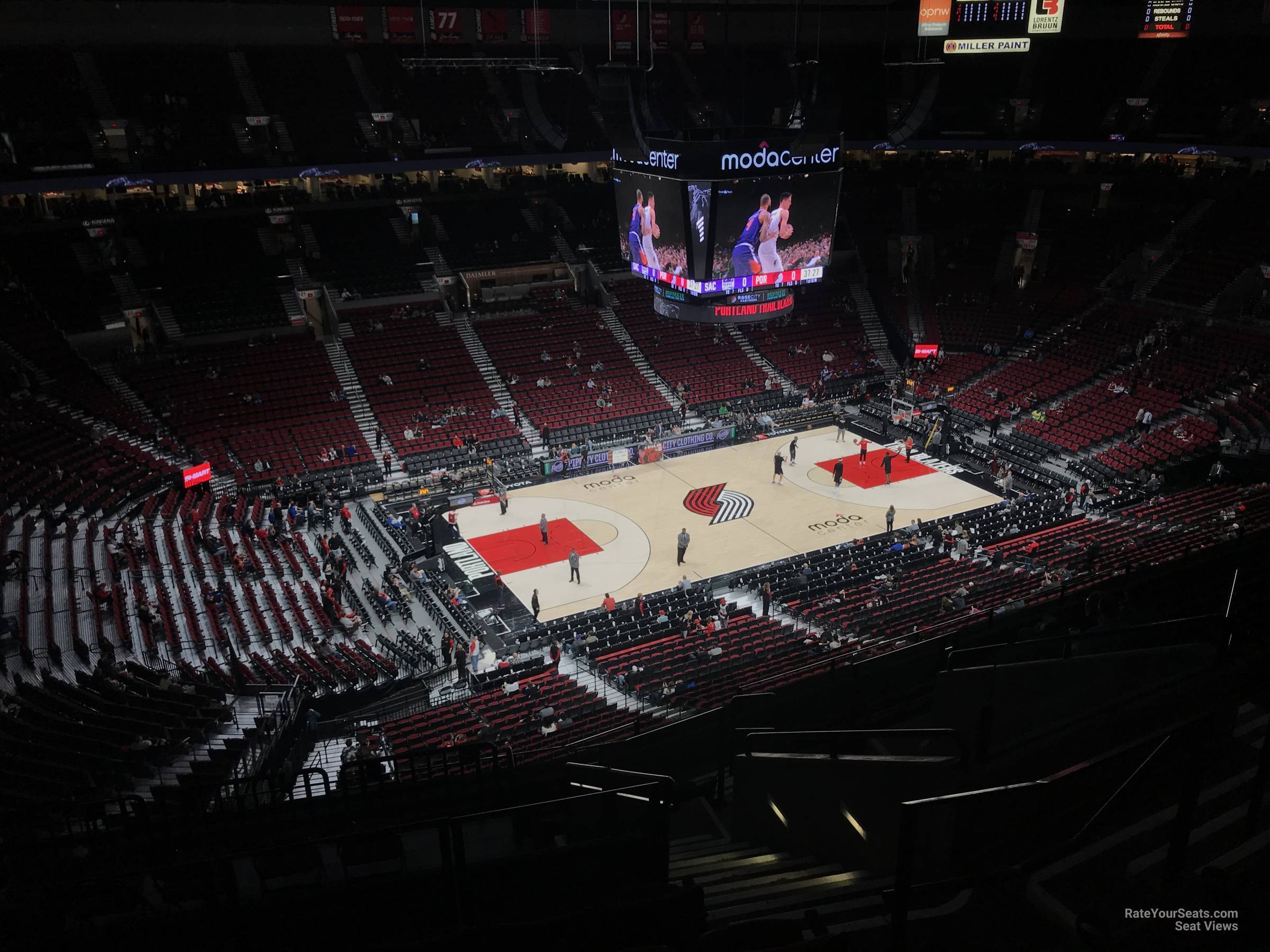 section 321, row l seat view  for basketball - moda center (rose garden)