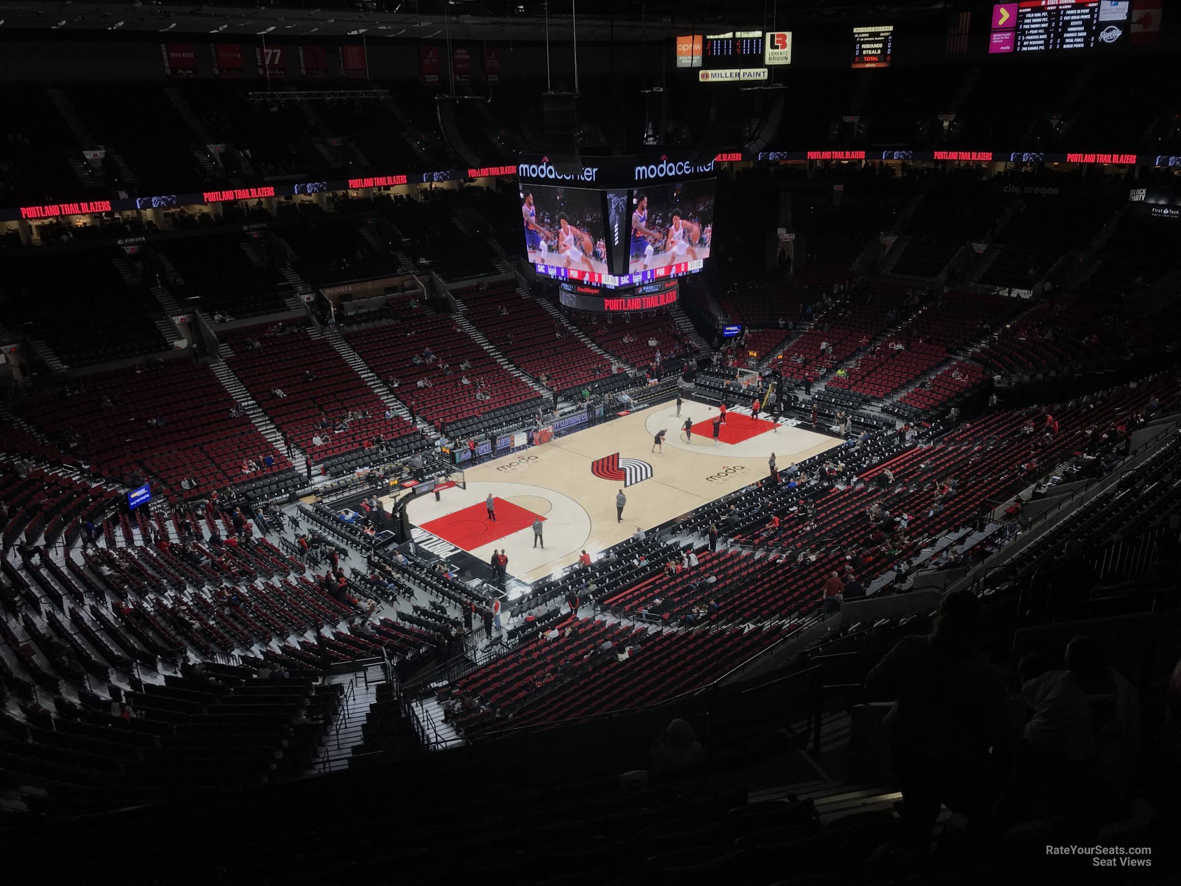 section 322, row l seat view  for basketball - moda center