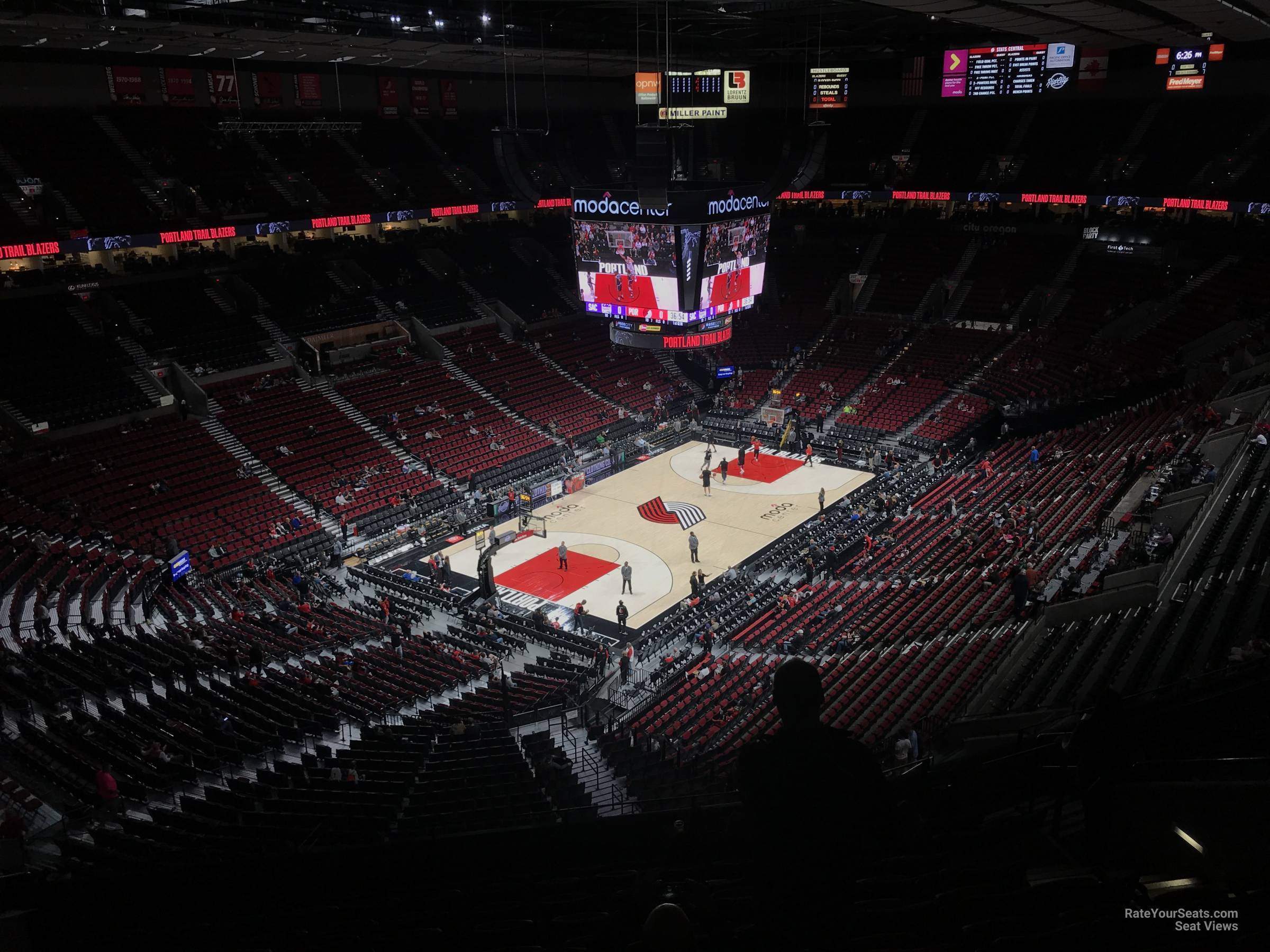 section 323, row l seat view  for basketball - moda center