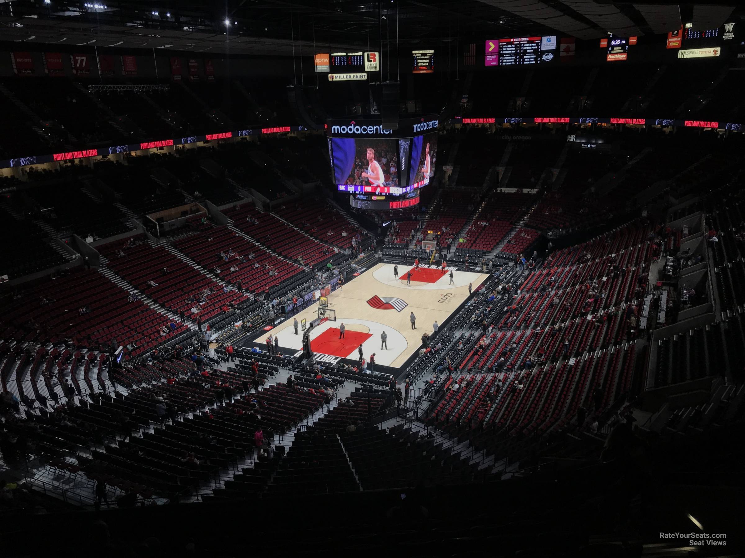 section 324, row l seat view  for basketball - moda center (rose garden)