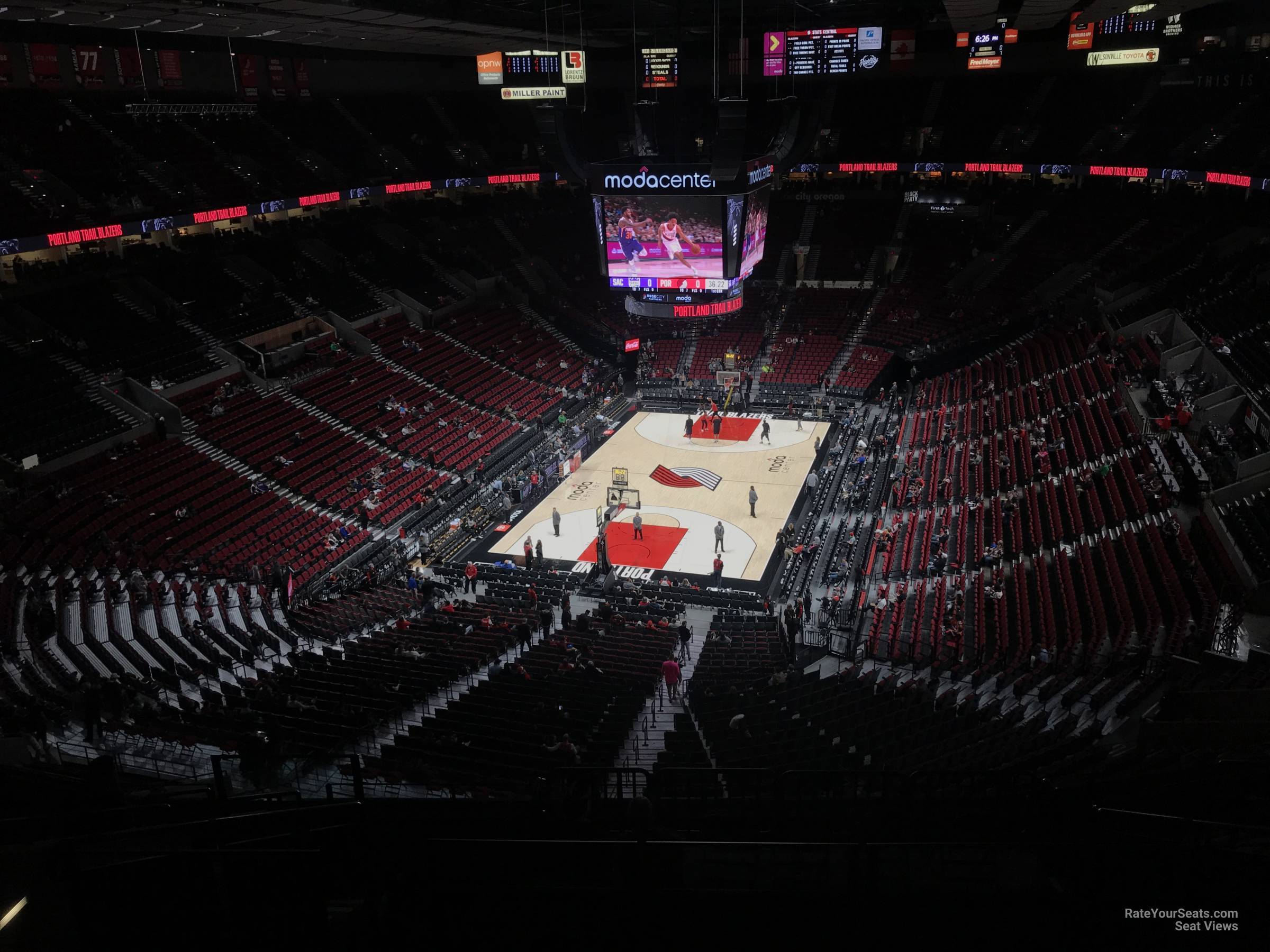 section 325, row l seat view  for basketball - moda center (rose garden)