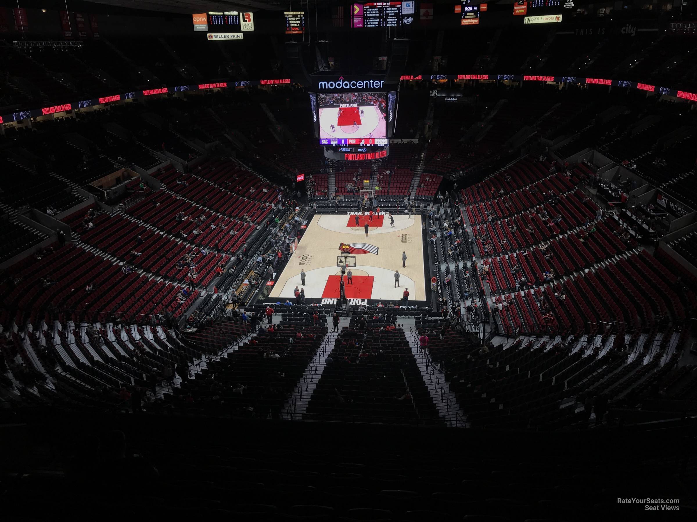 section 326, row l seat view  for basketball - moda center (rose garden)