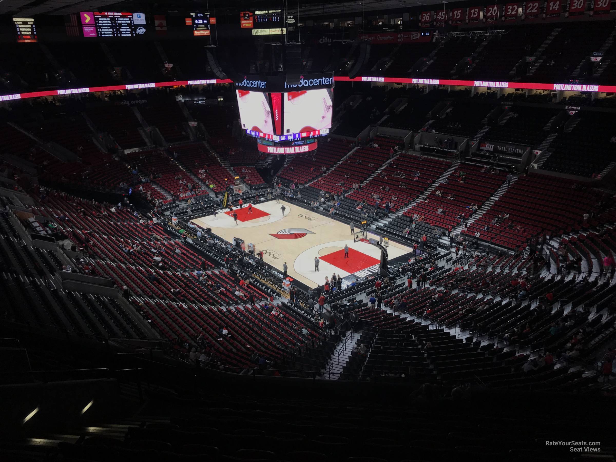 section 330, row l seat view  for basketball - moda center (rose garden)