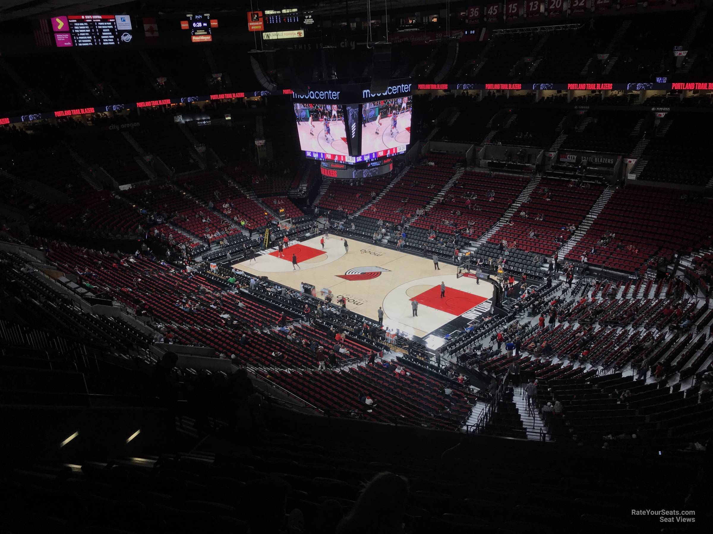 section 331, row l seat view  for basketball - moda center