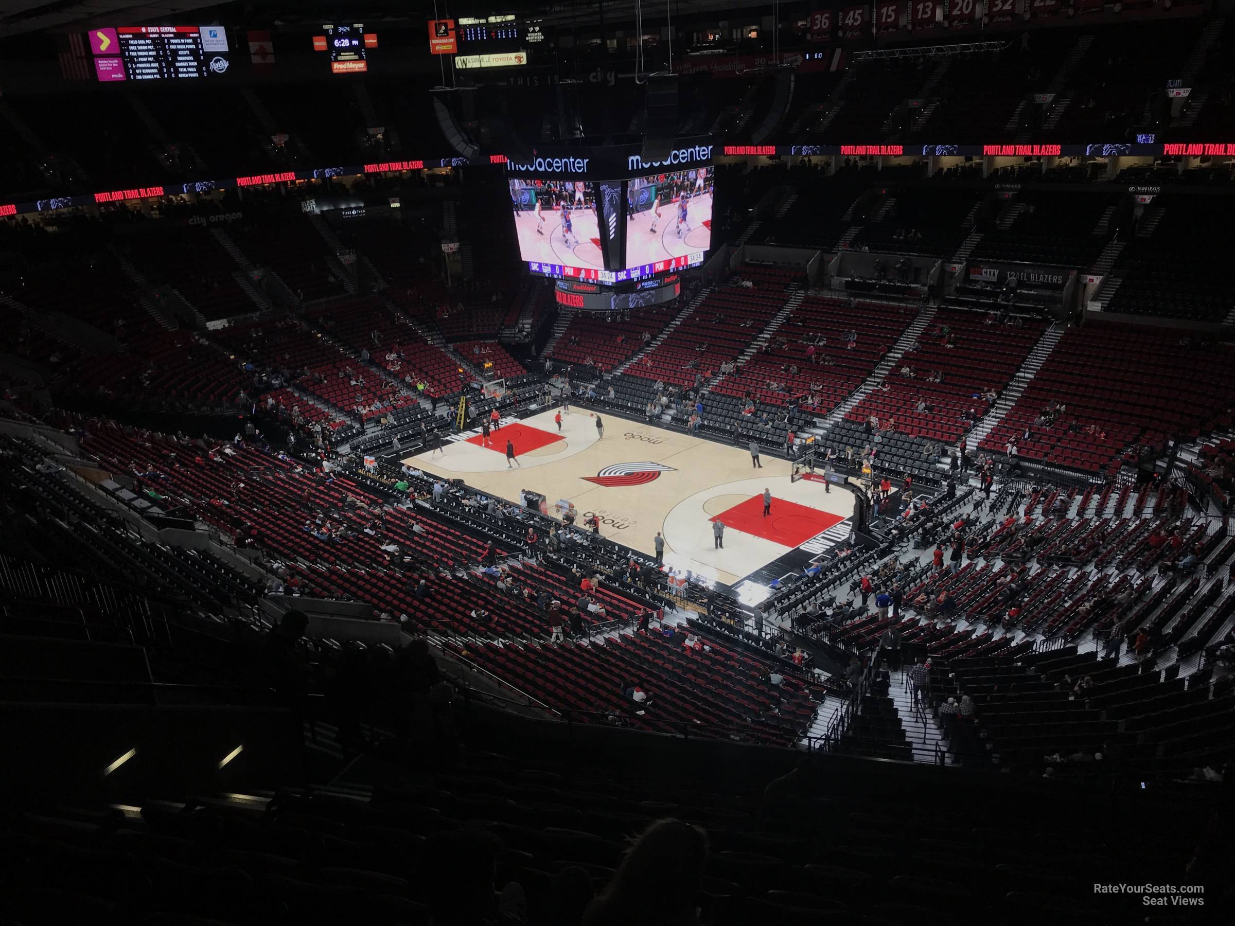 section 331, row l seat view  for basketball - moda center (rose garden)