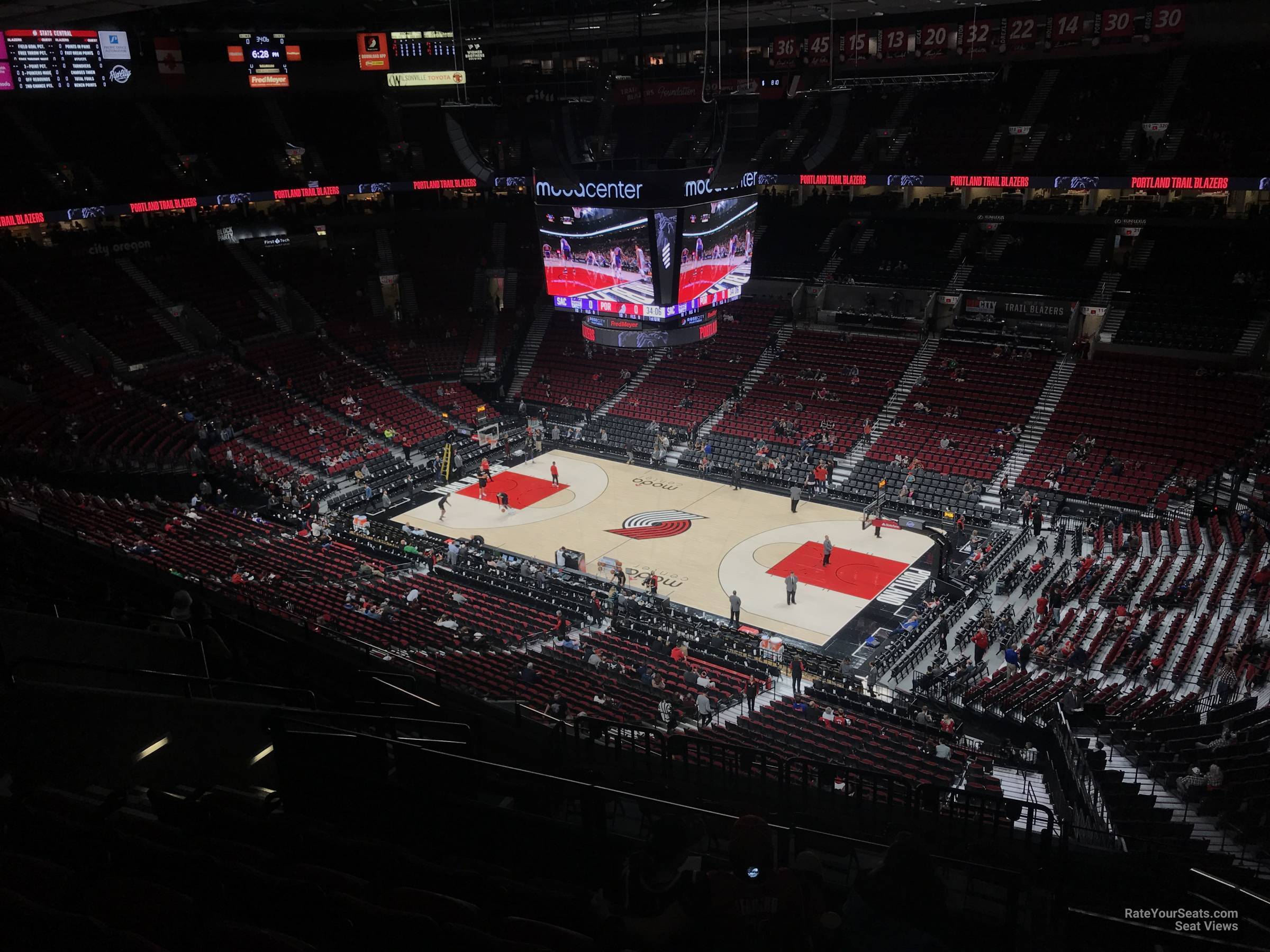 section 332, row l seat view  for basketball - moda center