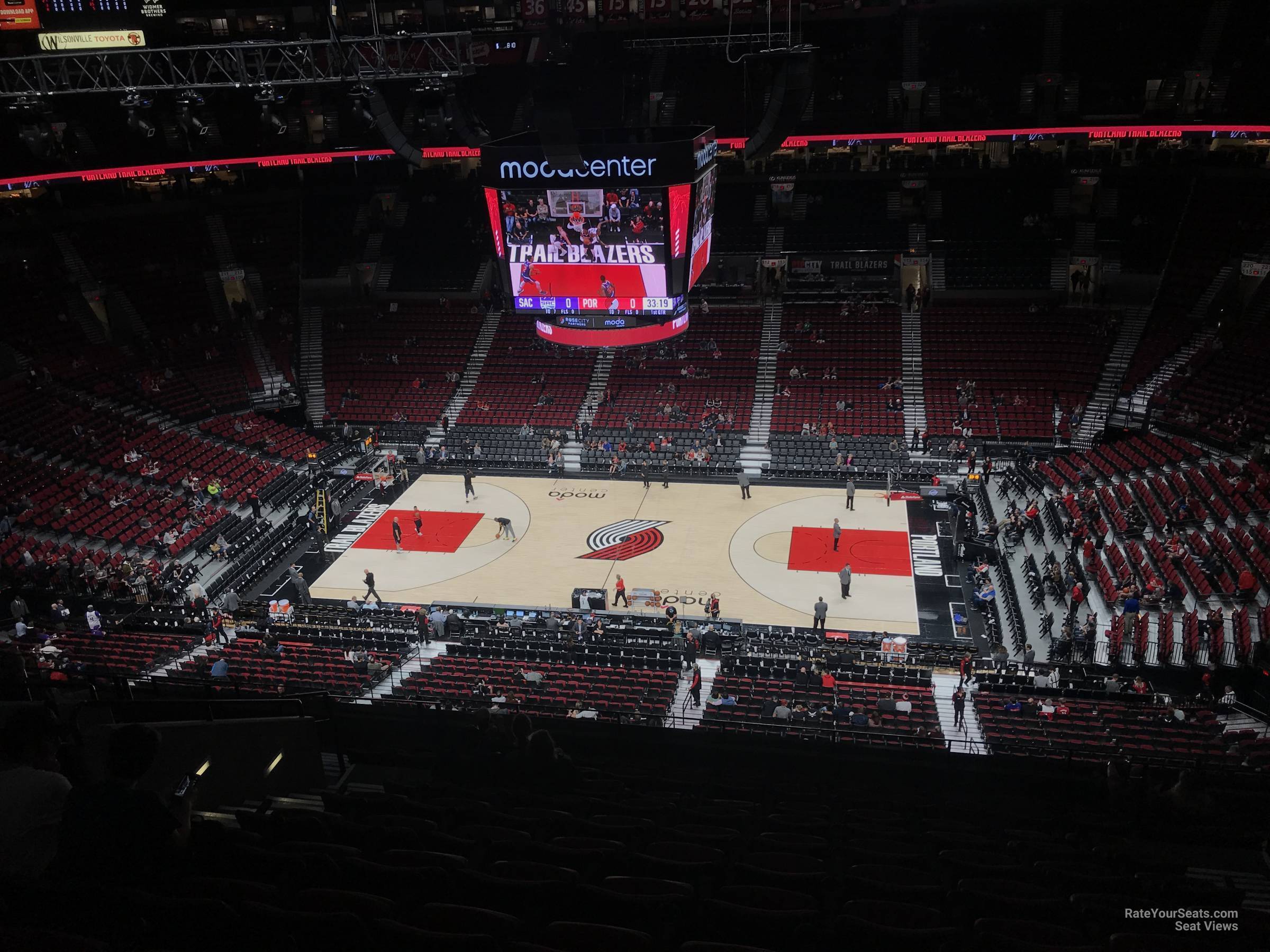 section 334, row l seat view  for basketball - moda center