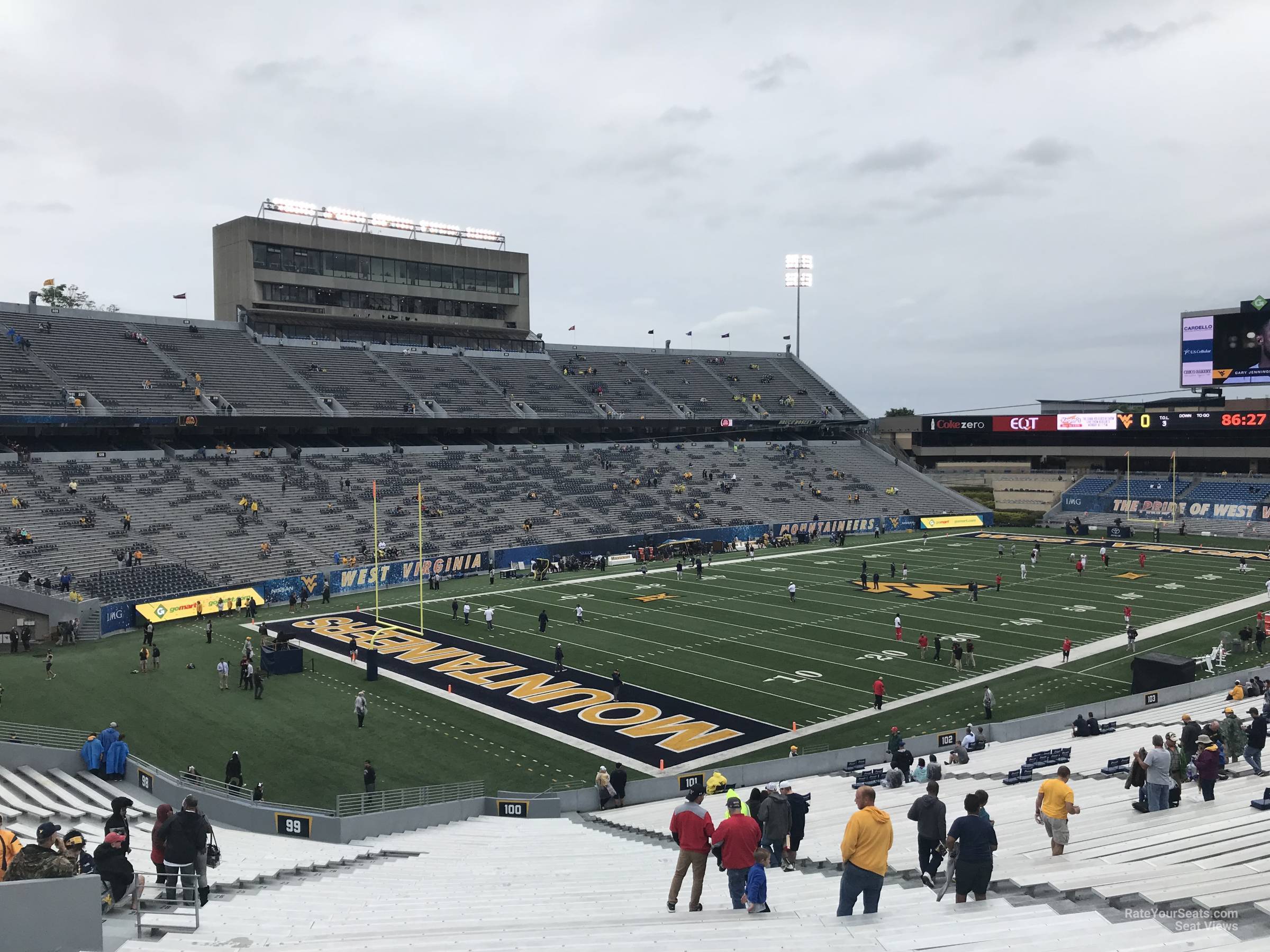 section 100, row 53 seat view  - mountaineer field