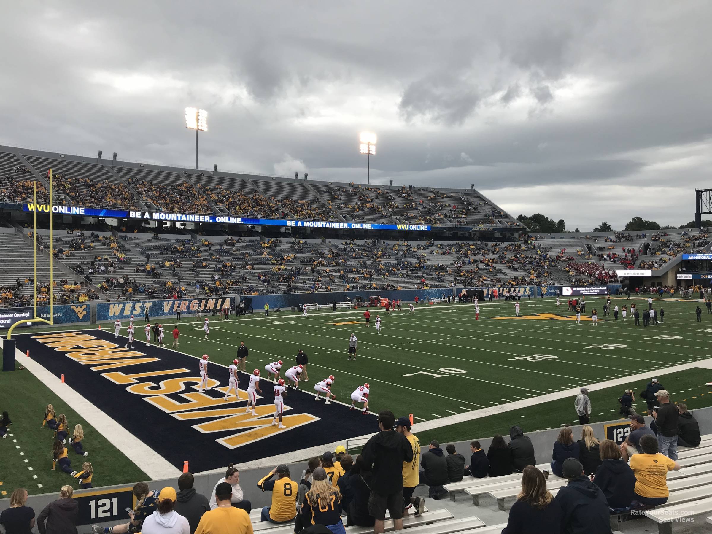 section 121, row 15 seat view  - mountaineer field