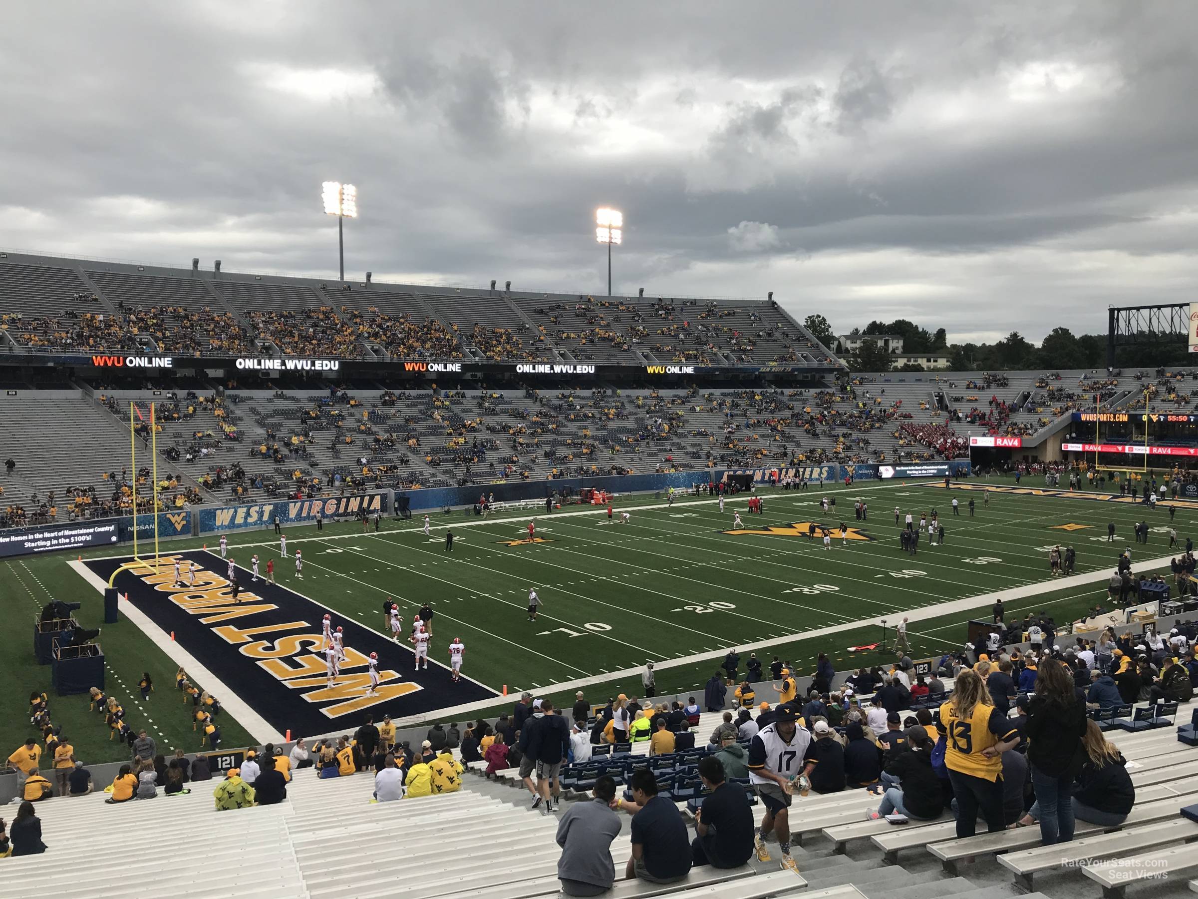 section 121, row 40 seat view  - mountaineer field