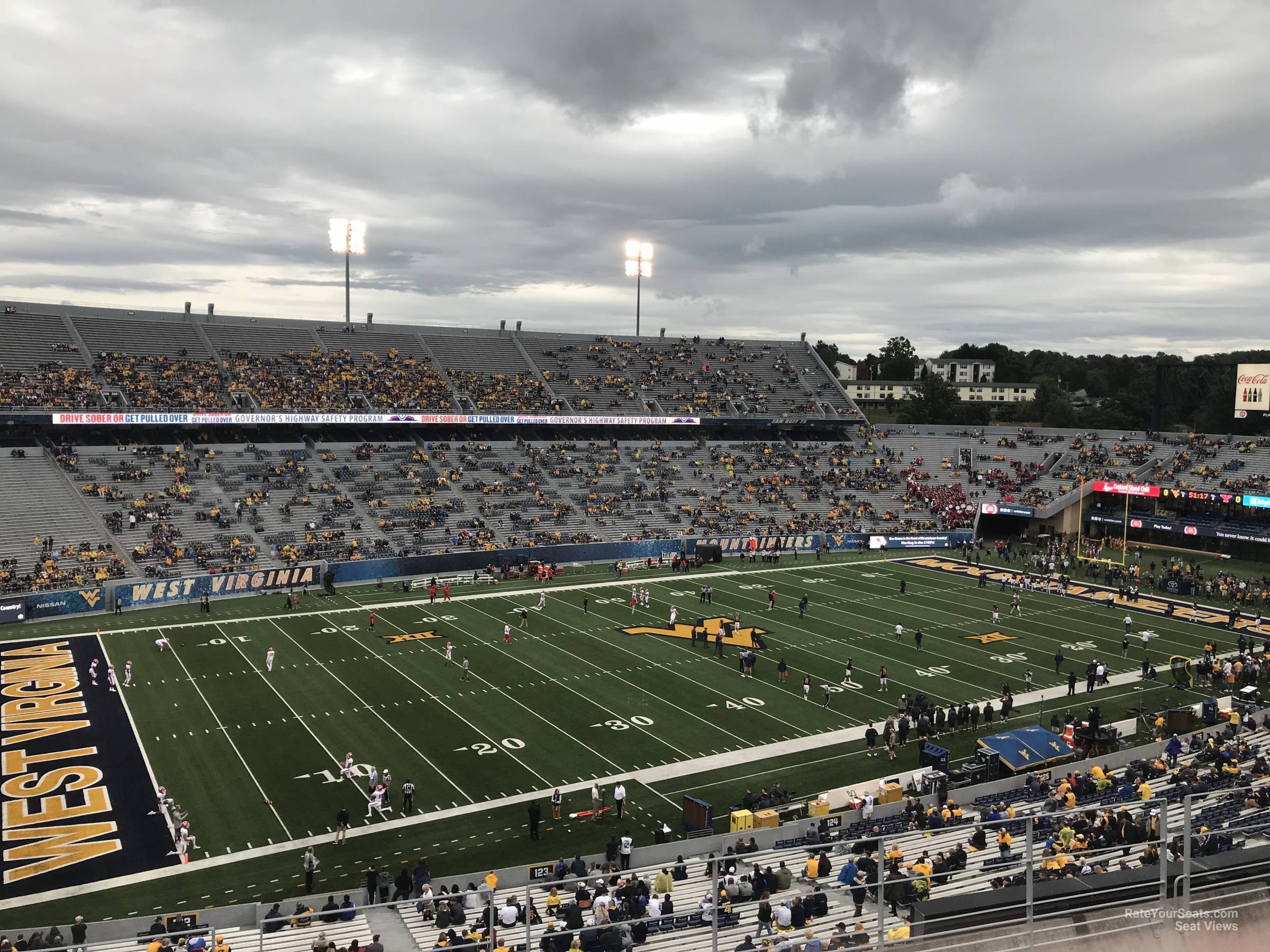 section 214, row 8 seat view - mountaineer field