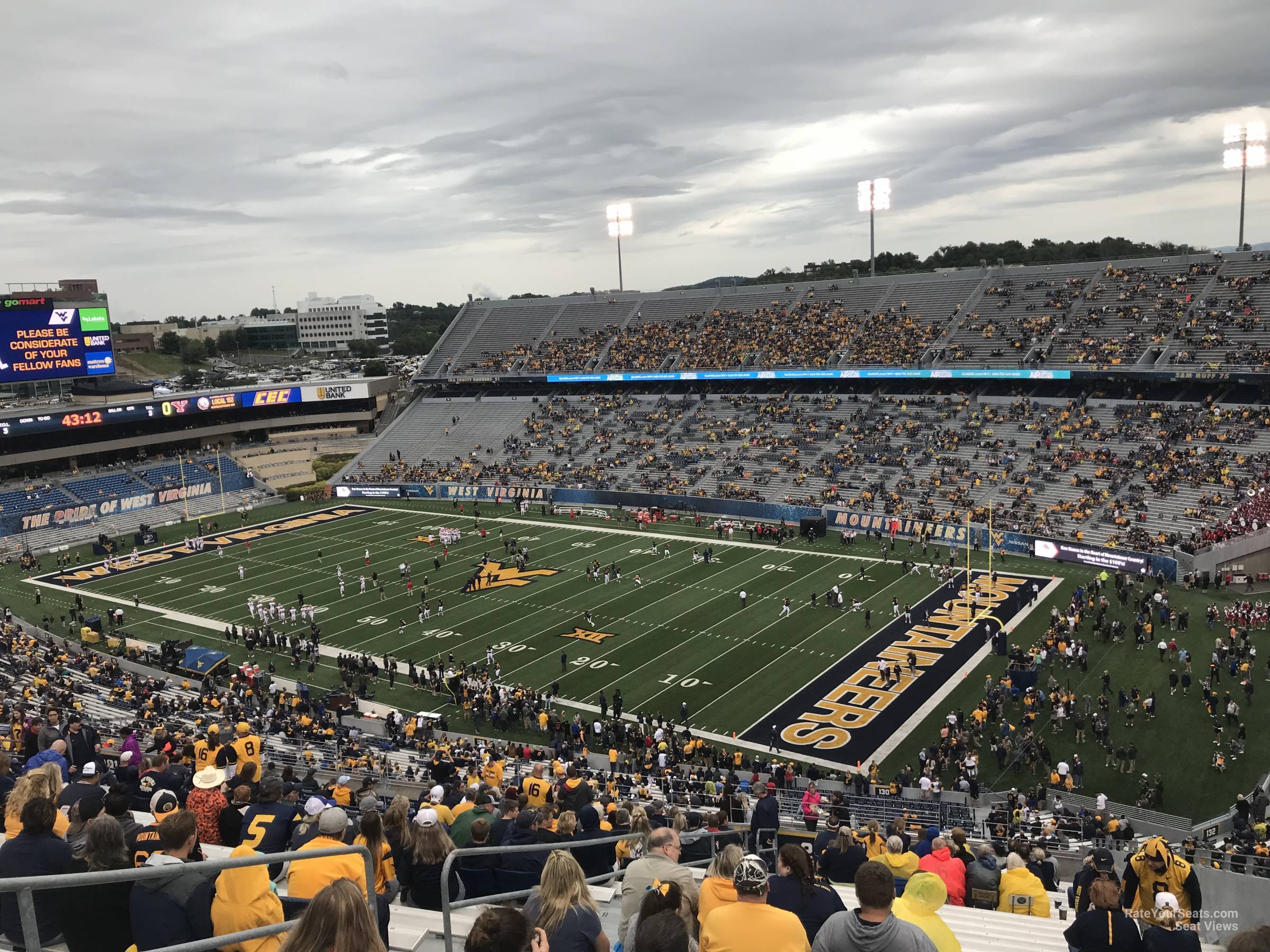 section 222, row 30 seat view  - mountaineer field