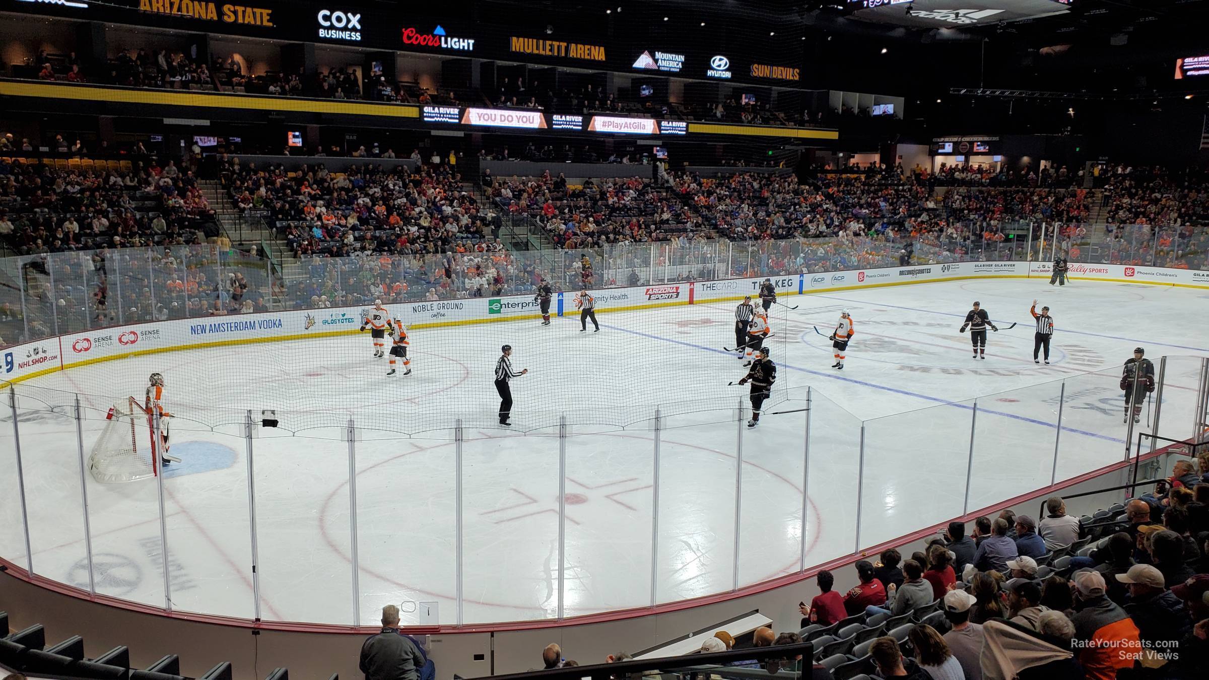 section 105, row wc seat view  - mullett arena