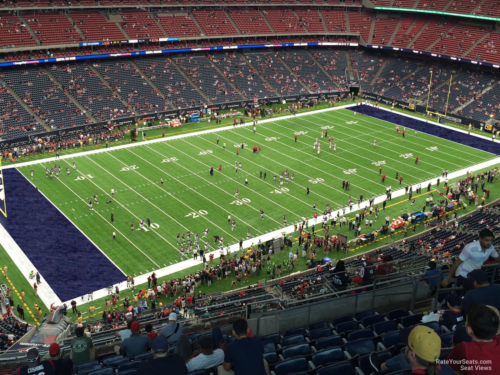 section 614, row p seat view  for football - nrg stadium