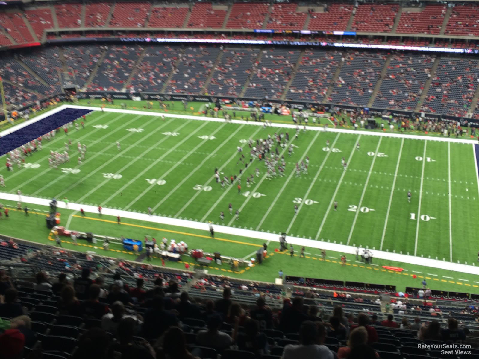 section 631, row p seat view  for football - nrg stadium