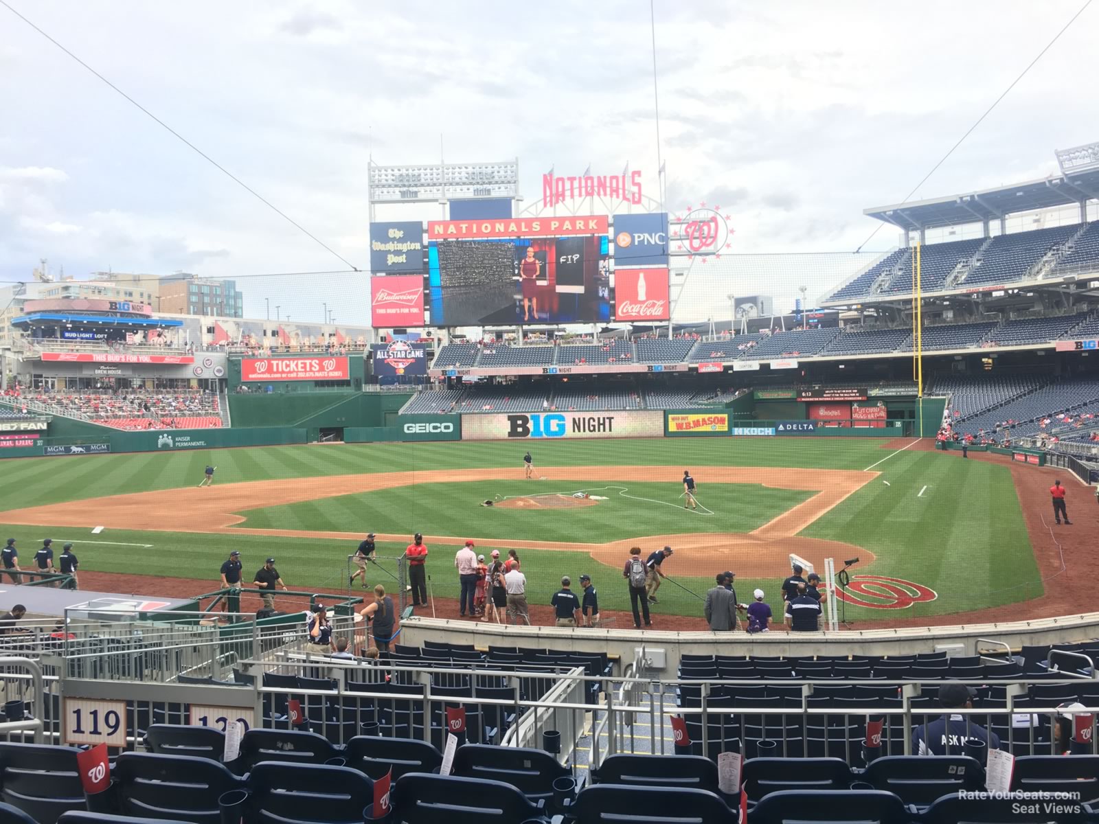 section 120, row f seat view  for baseball - nationals park