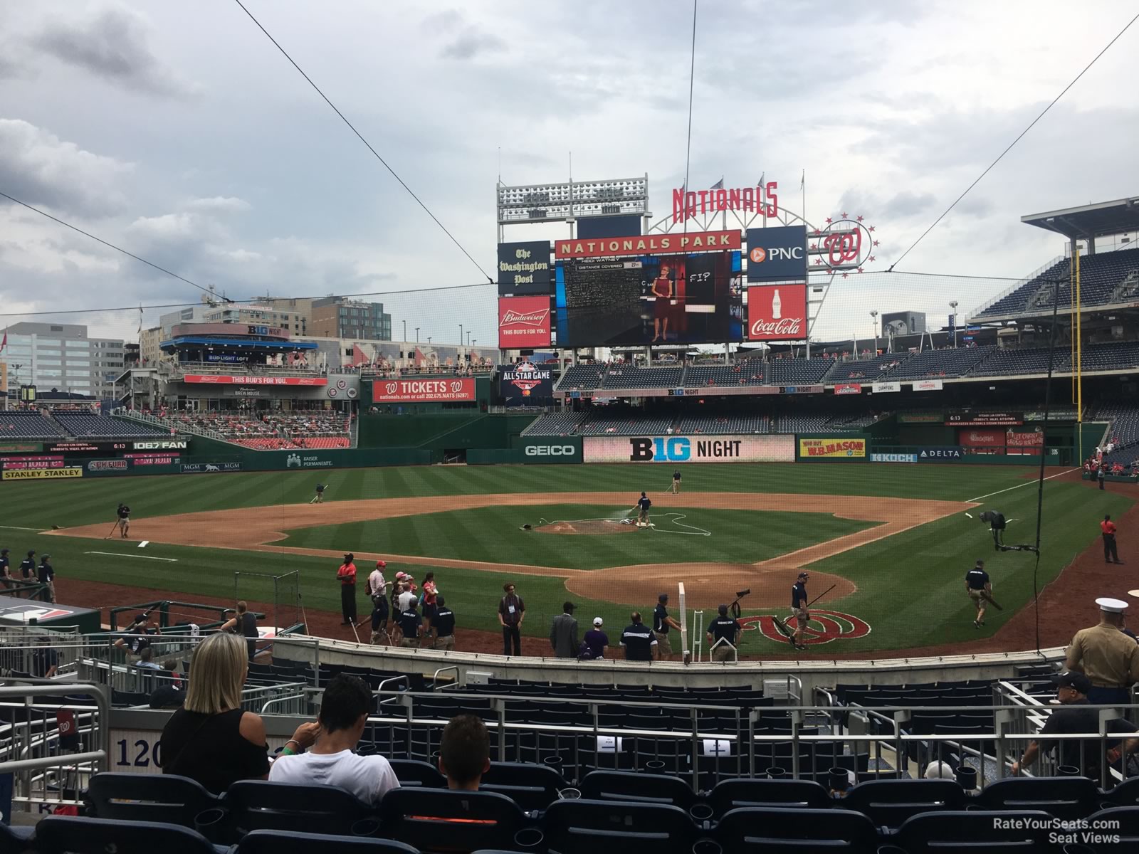 section 121, row f seat view  for baseball - nationals park