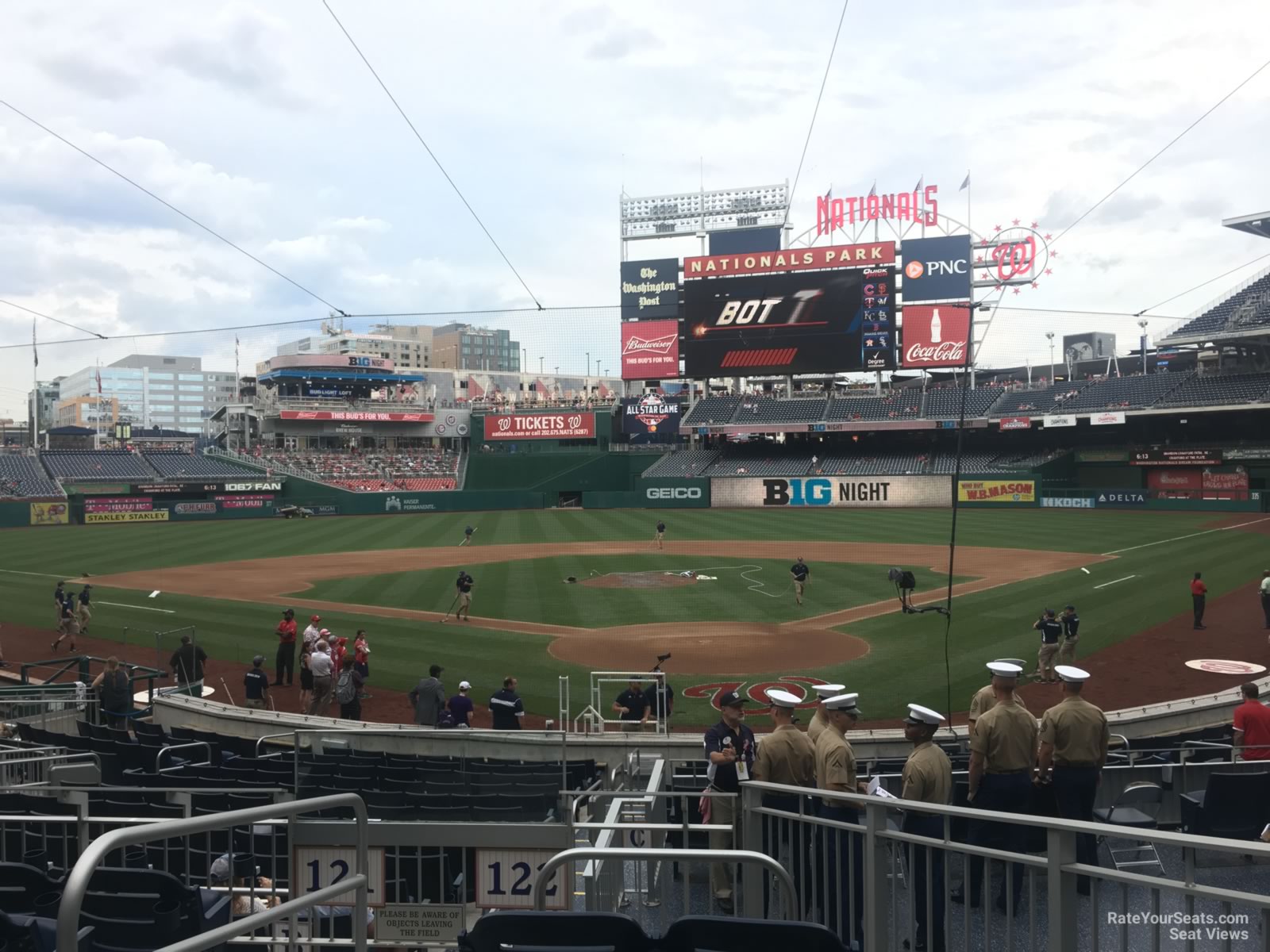 section 122, row f seat view  for baseball - nationals park