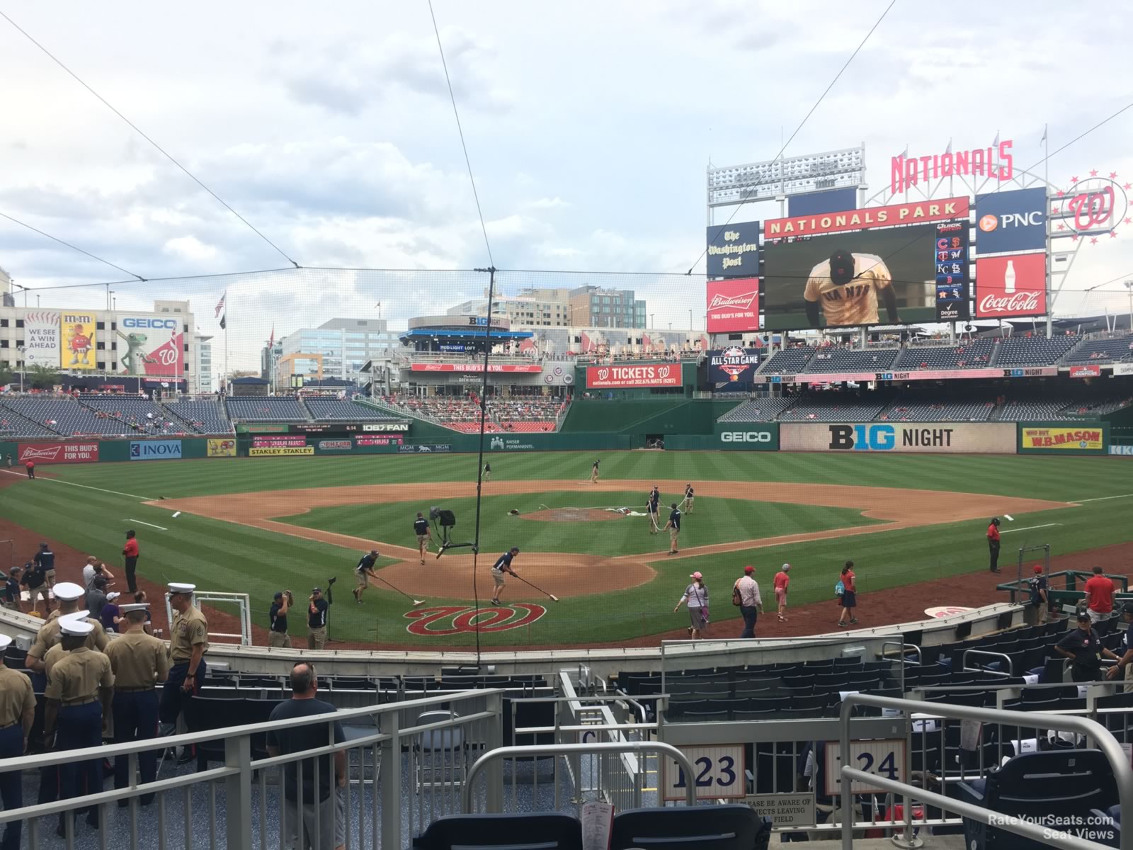 section 123, row f seat view  for baseball - nationals park