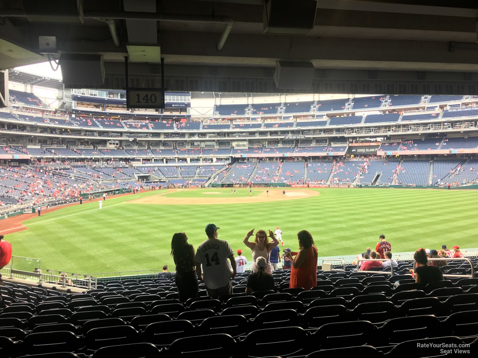 section 140, row v seat view  for baseball - nationals park