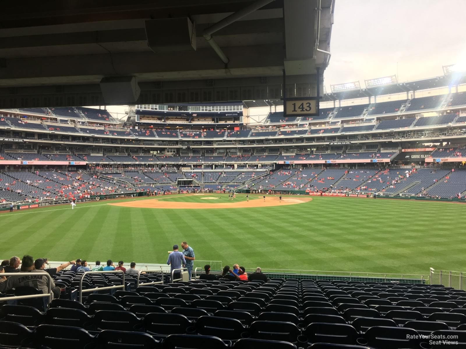 section 143, row v seat view  for baseball - nationals park