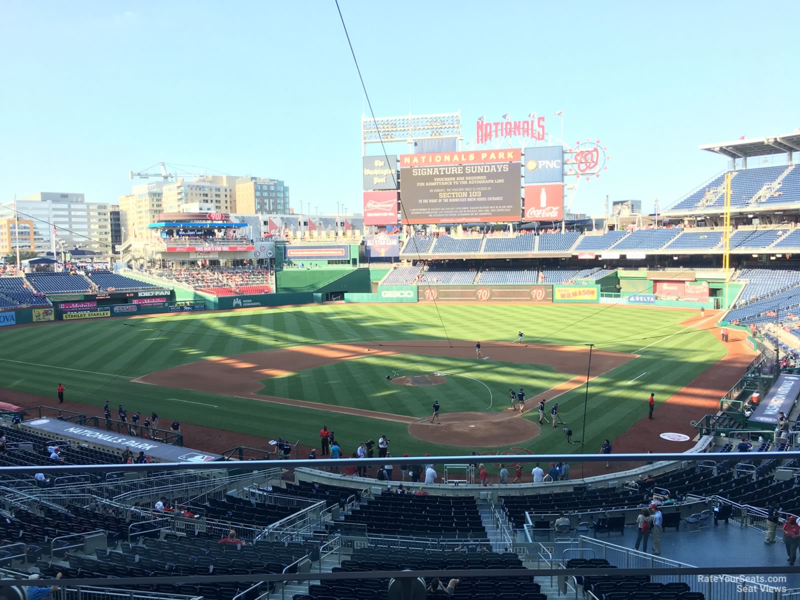 section 212, row b seat view  for baseball - nationals park
