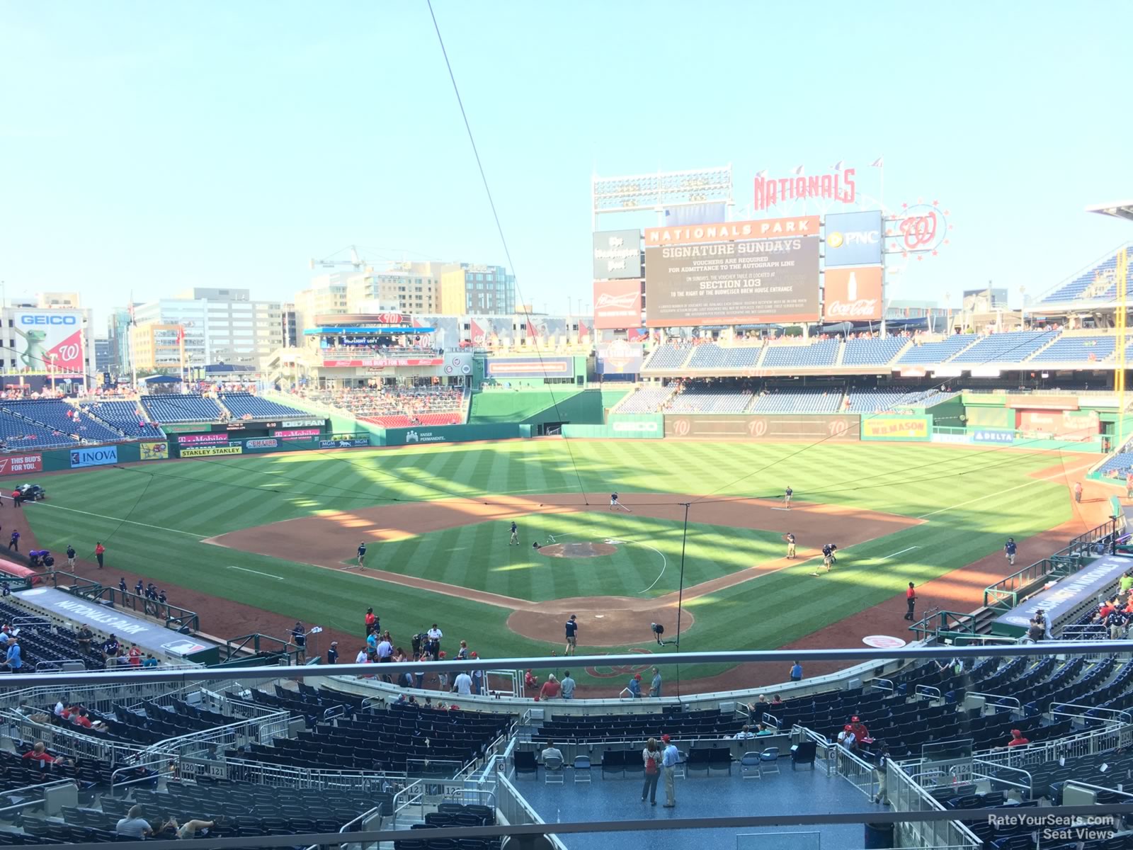 section 213, row b seat view  for baseball - nationals park