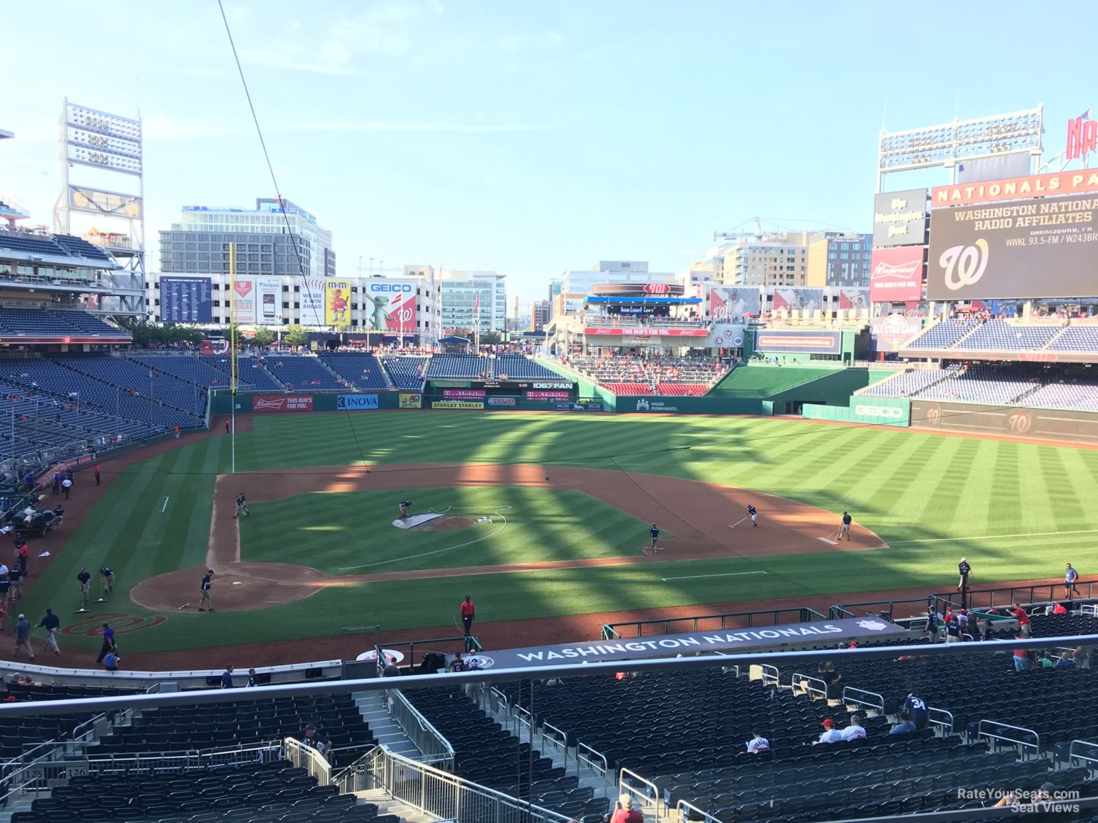 section 217, row b seat view  for baseball - nationals park